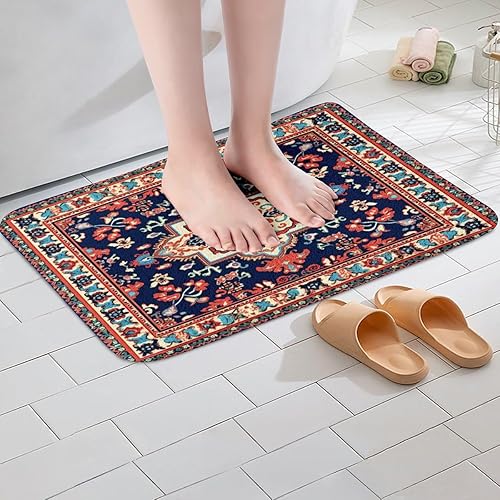 Miniatura 54 de Erosebridal Tapete de baño oriental vintage, Art Deco floral para puerta de entrada, tapete de baño tribal bohemio, tapete de baño tradicional