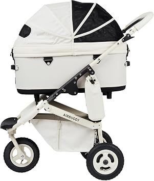 AIRBUGGY DOME3 PREMIER SET LARGE IVORY WHITE ADLI0145 Air Buggy Dome 3 Premier Large Size Ivory White 3-Wheel Cart Foldable for Outings
