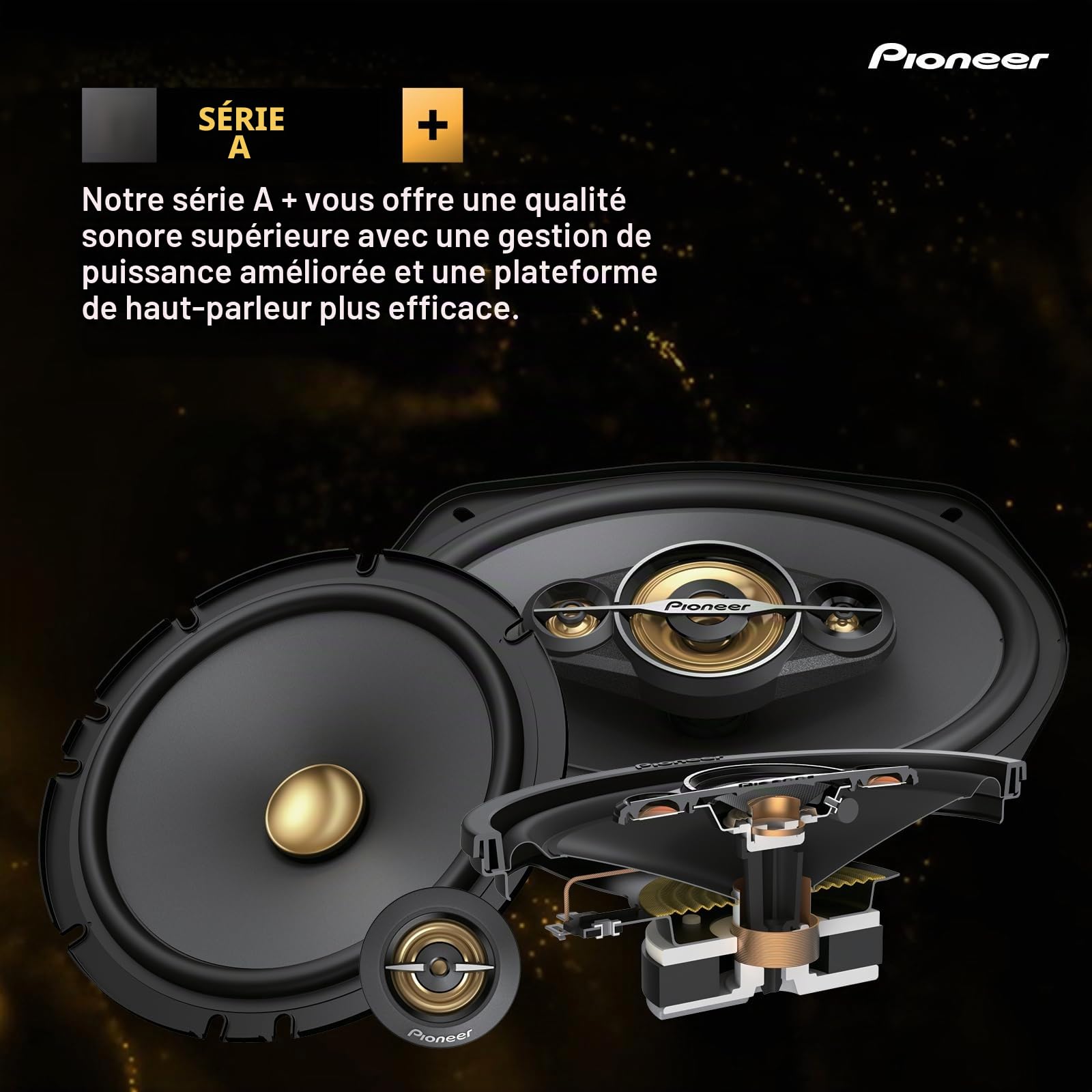 PIONEER TS-A1601C Haut-parleurs Voiture 2 Voies séparées de 16,5cm, Puissance 350 Watts