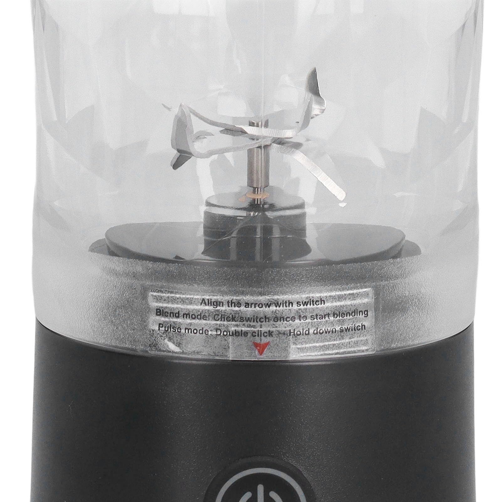 Mixerflasche 600ml, 150W 18000 U/Min USB Wiederaufladbar Mini-Juicer Tasse, Elektrischer Fruchtsaftmixer, Tragbarer Reisemixer mit Edelstahlblättern, Schwarz