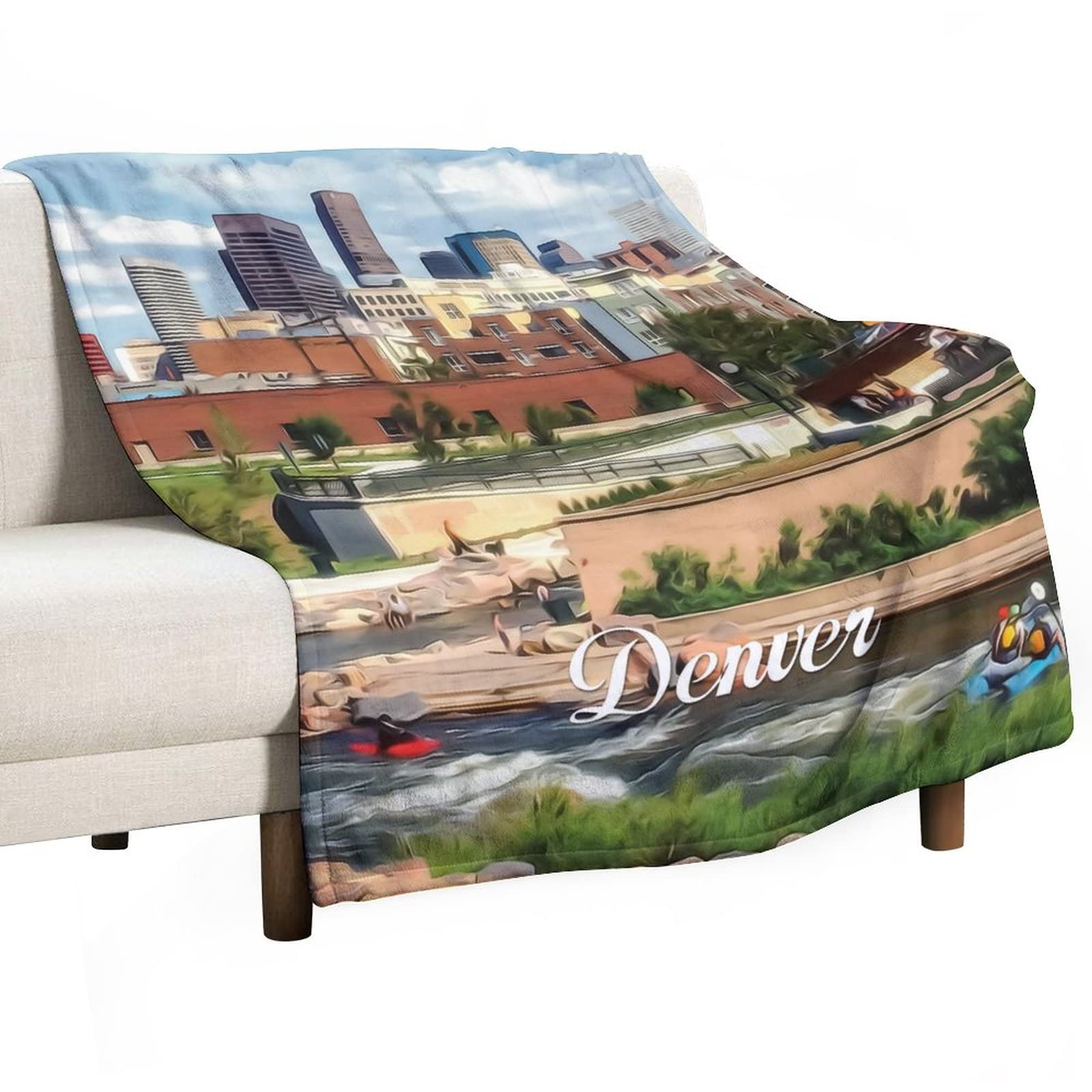 Couverture personnalisée Denver douce chaude réversible 130x150cm enfants adultes