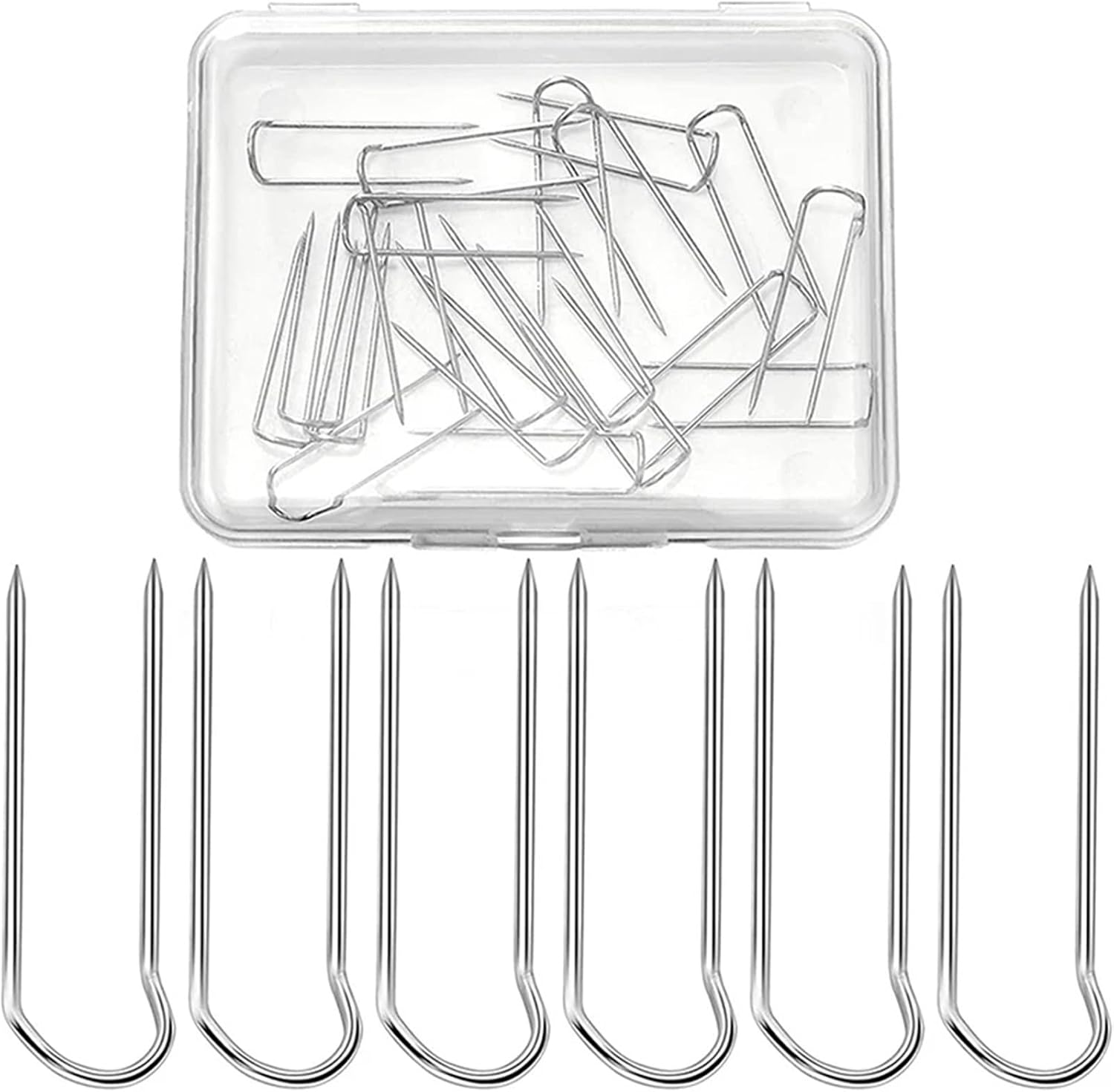 U-Pins Metal Pins Silver U-Pin for Jewelry Display Quilt Applique Dressmaker Sewing Needle Accessories(200pcs)