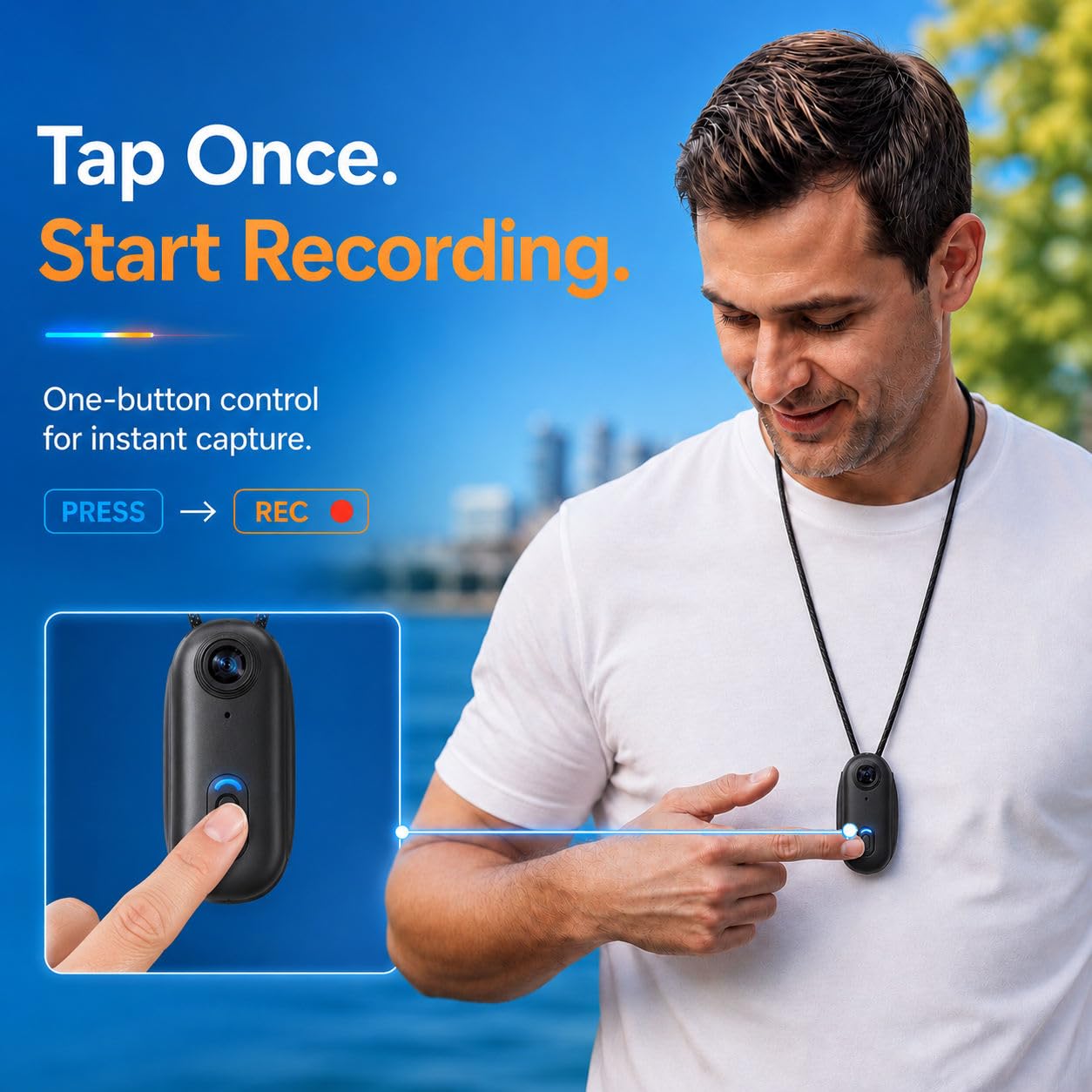 H88 4K Body Camera con registrazione audio e video, videocamera impermeabile 4K, magnetica e clip a 360°, batteria 120 min per ciclismo, passeggiate con animali domestici (4K-Pro-64G)