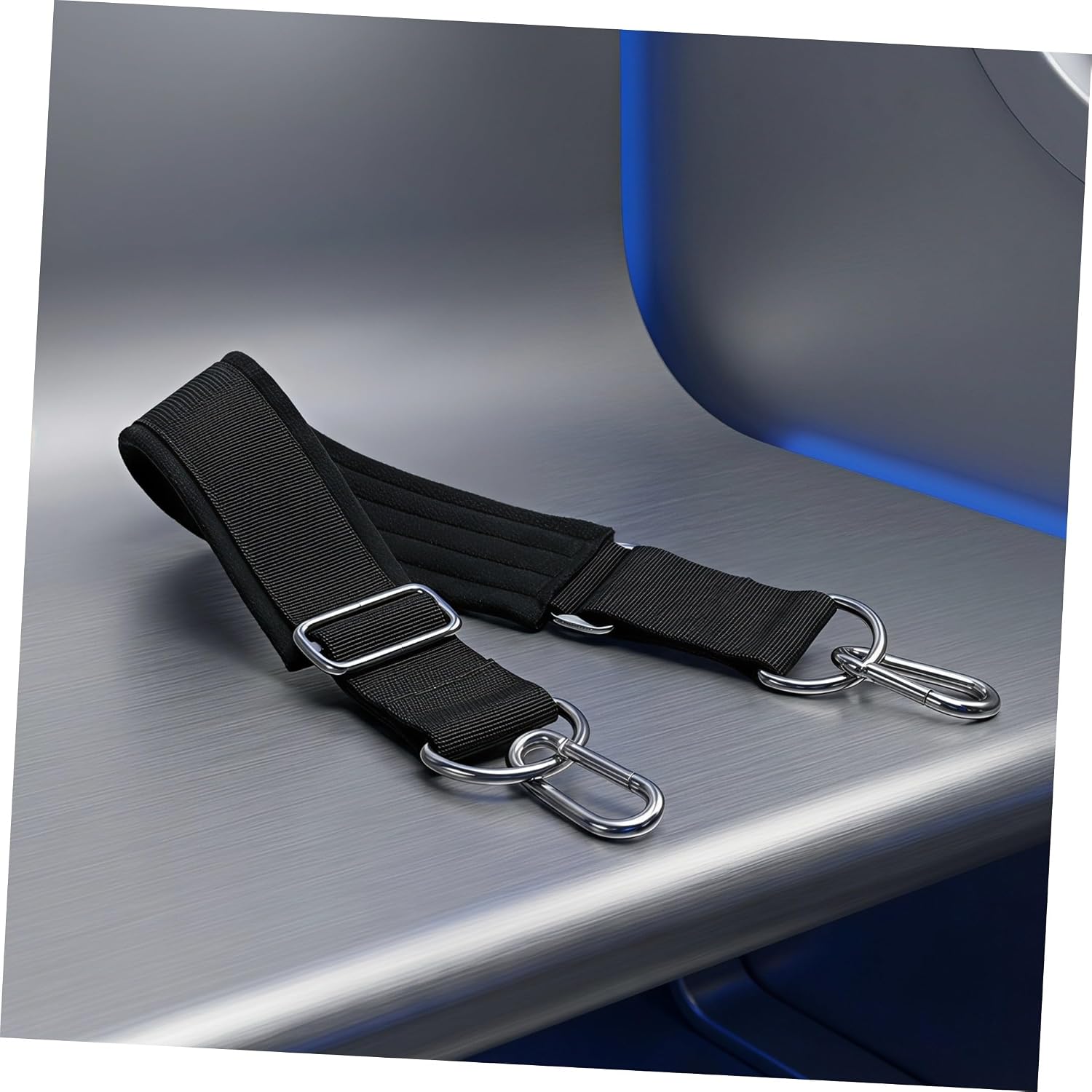 Pilates Foot Strap with Metal Carabiner for Stretching, Black