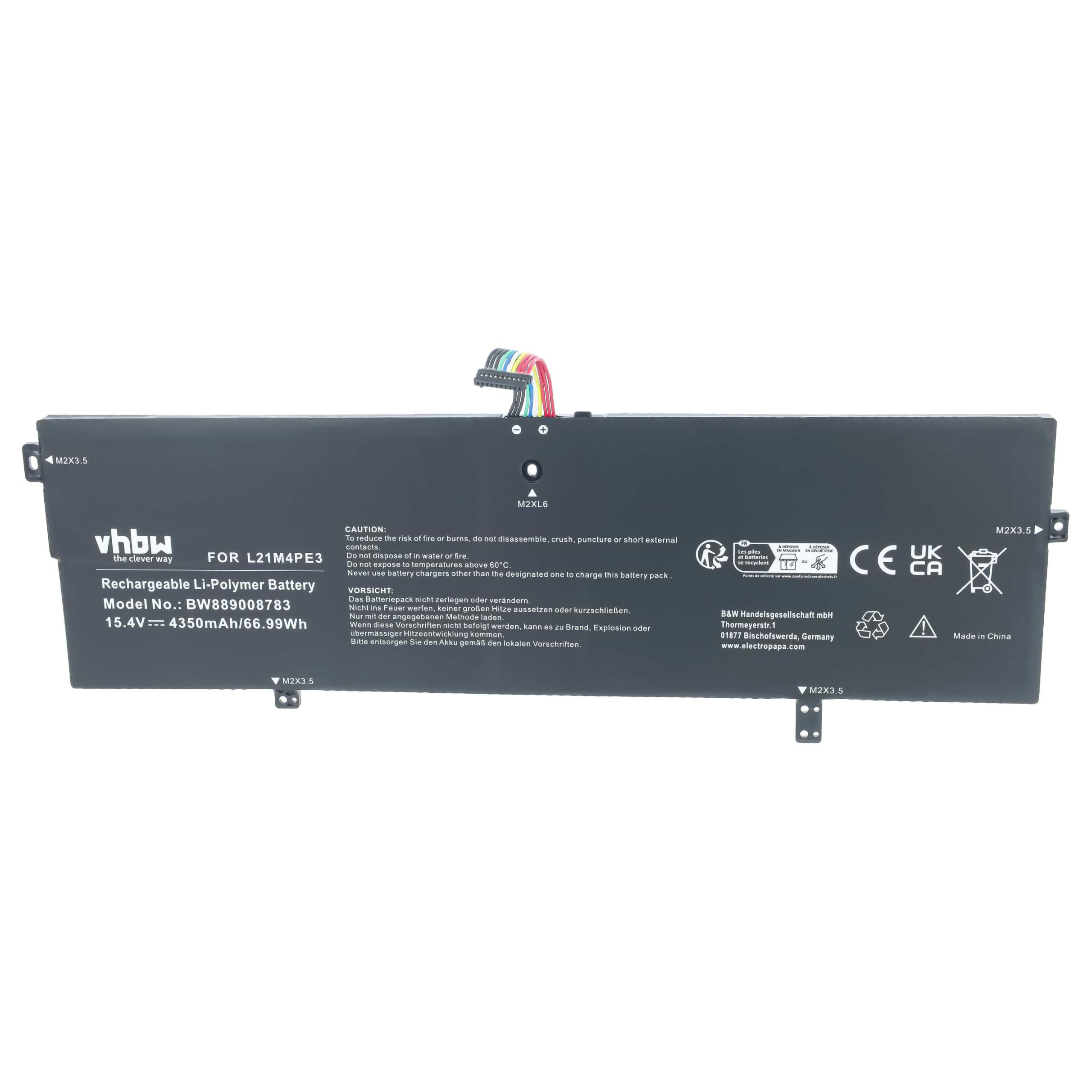 vhbw Batería Compatible con Lenovo Yoga 7 14ARB7 82QF000FAU