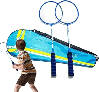 Badminton Rackets Set, Replacement Badminton Rackets Set for 2 Players | Heavy Duty Non-Slip Badminton Equipment Rackets for Adults and Family Game