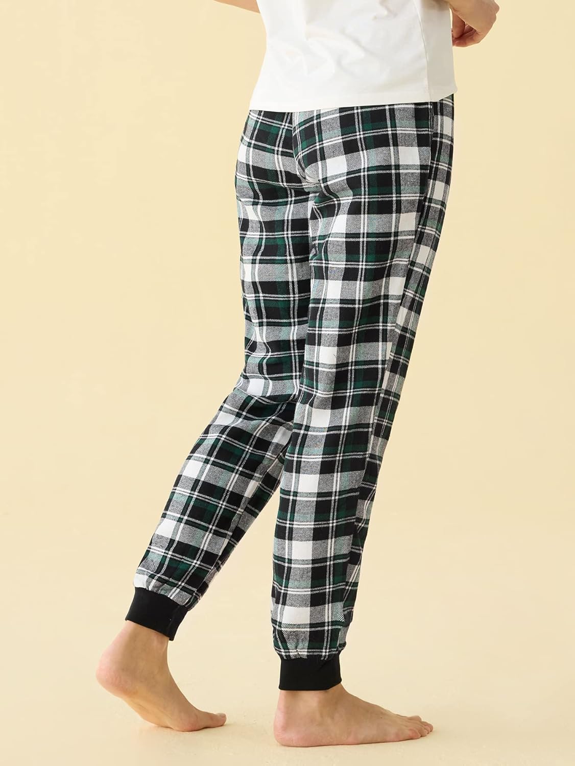 Latuza Women's Cotton Flannel Plaid Pajama Jogger Pants - Image 4