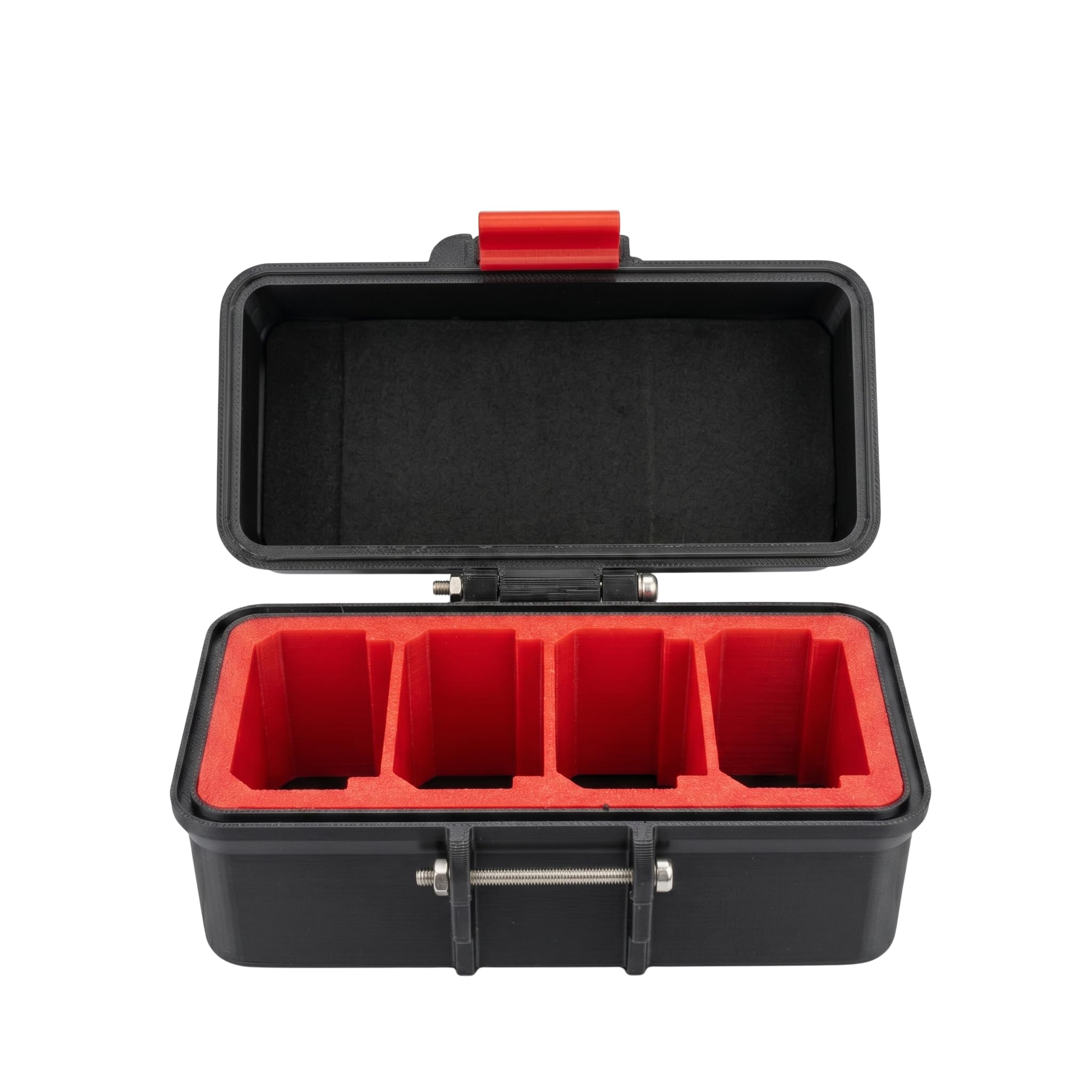 Camera Battery Case for Sony FZ100, Hard Shell Storage Box with Foam Lid Insert, Black and Red-image-27