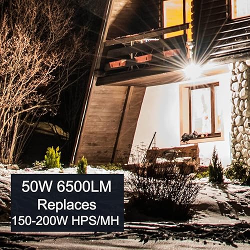 Miniatura 3 de Luz de inundación LED de 50 W, fotocélula del anochecer al amanecer, 5000 K, 6500 lm, 100-277 Vac, nudillo ajustable de 180 grados, accesorios de