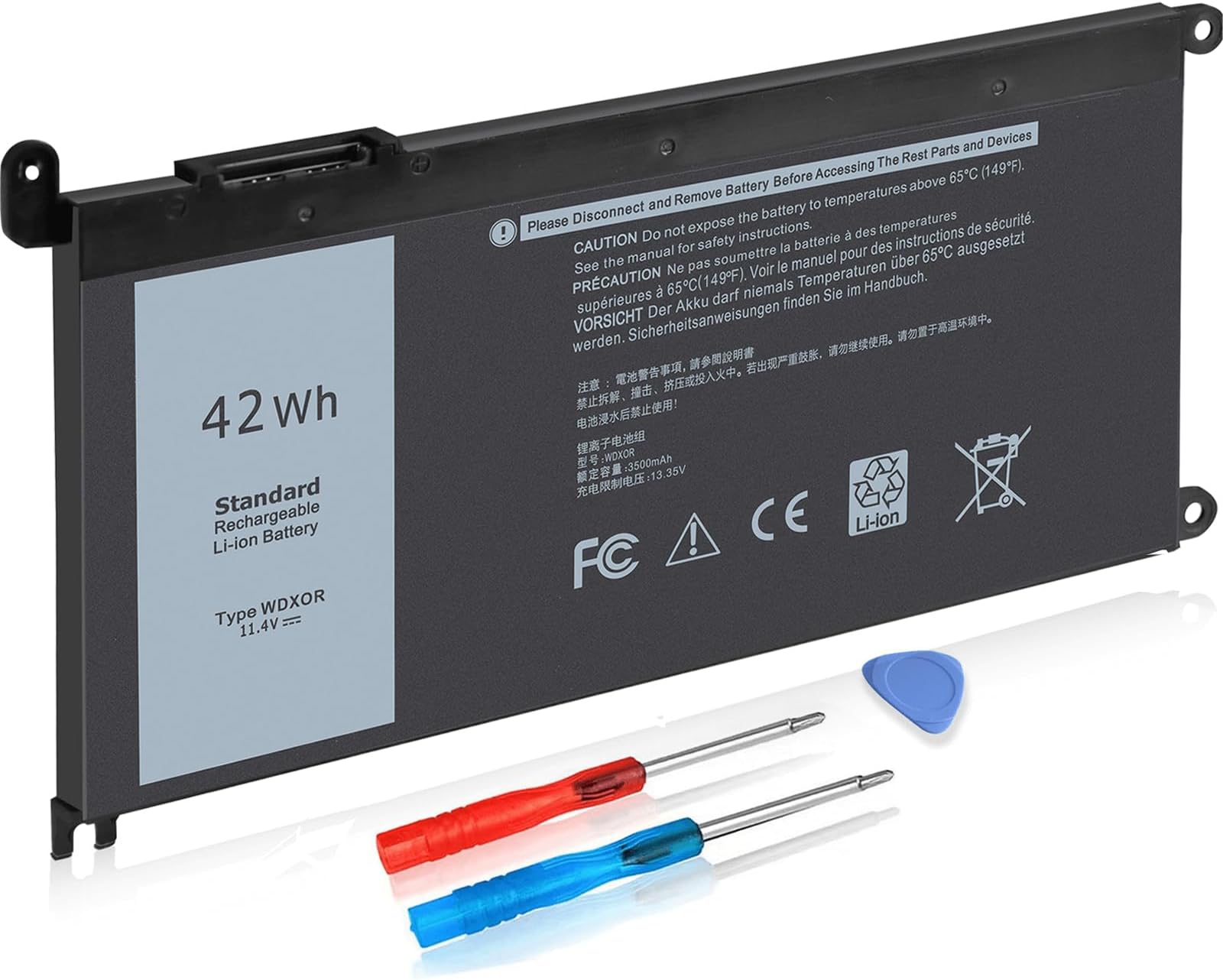 42Wh WDX0R Laptop Battery for Dell Inspiron 15 7579 7569 5578 5565 5567 5568 5570 5775 5579 7560 7570, 13 5378 5368 7375 7368 7378 , 17 5765 5767 5770 Series P69G001 P58F P58F001 P75F P66F P69G 3CRH3