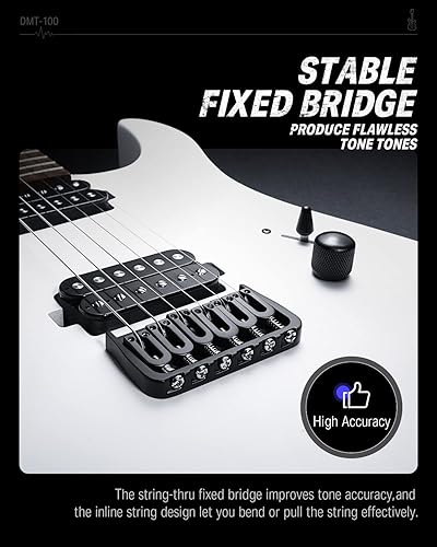 Miniatura 11 de Donner DST-152S HSS Kit de guitarra eléctrica de 39 pulgadas, con bobina de pastilla dividida, kits para principiantes de guitarra eléctrica