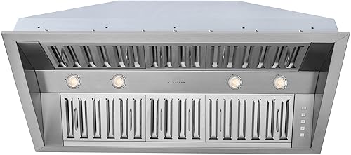 Miniatura 17 de Hauslane Campana extractora Serie Chef R100 Campana extractora empotrada/empotrada de 30 pulgadas | Acero inoxidable compacto | Extractor de cocina