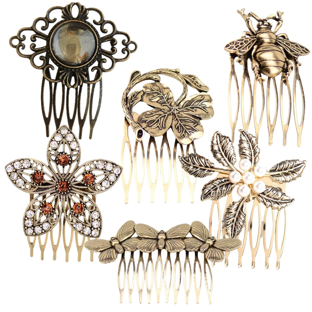 MAGICLULU 18 Retro Haarkamm Perlendekor Abschlussball Zubehör Abs Haarspangen Für -haarspange Haarschmuck Aus Perlen Strassdekor Damen Metall Legierung