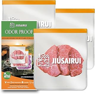 Odor Proof Bear Bags for Food Backpacking: 3Pack Reusable Bear Proof Food Storage Designed to Use with Bear Canister for Backpacking fit Camping Hiking Water Sports