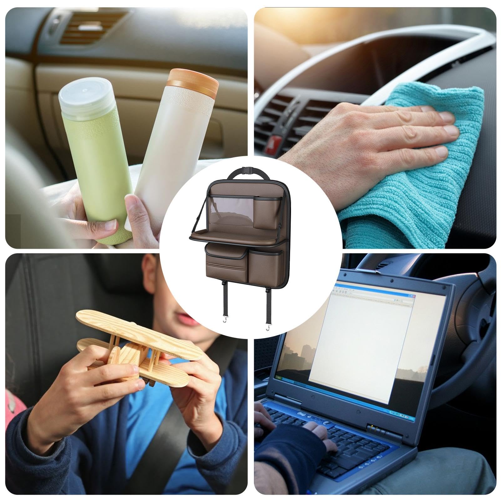 Organizer per sedile auto, supporto per sedile auto, protezione per sedile | con touch screen, organizer per sedile posteriore per bambini, da viaggio con tasche portaoggetti