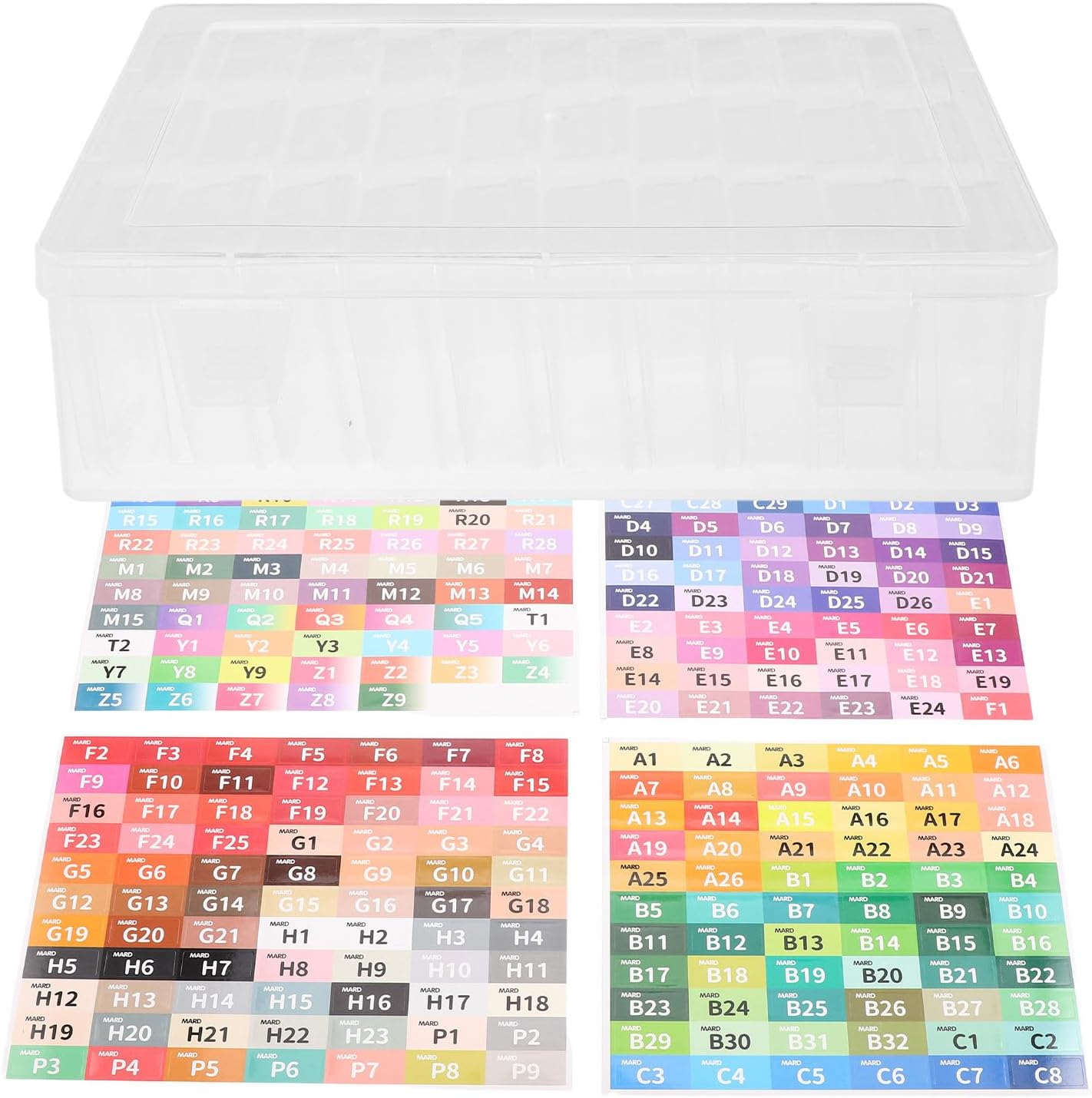 Toddmomy 1 Set Clear Bead Organizer, Tackle Box with Adjustable Dividers