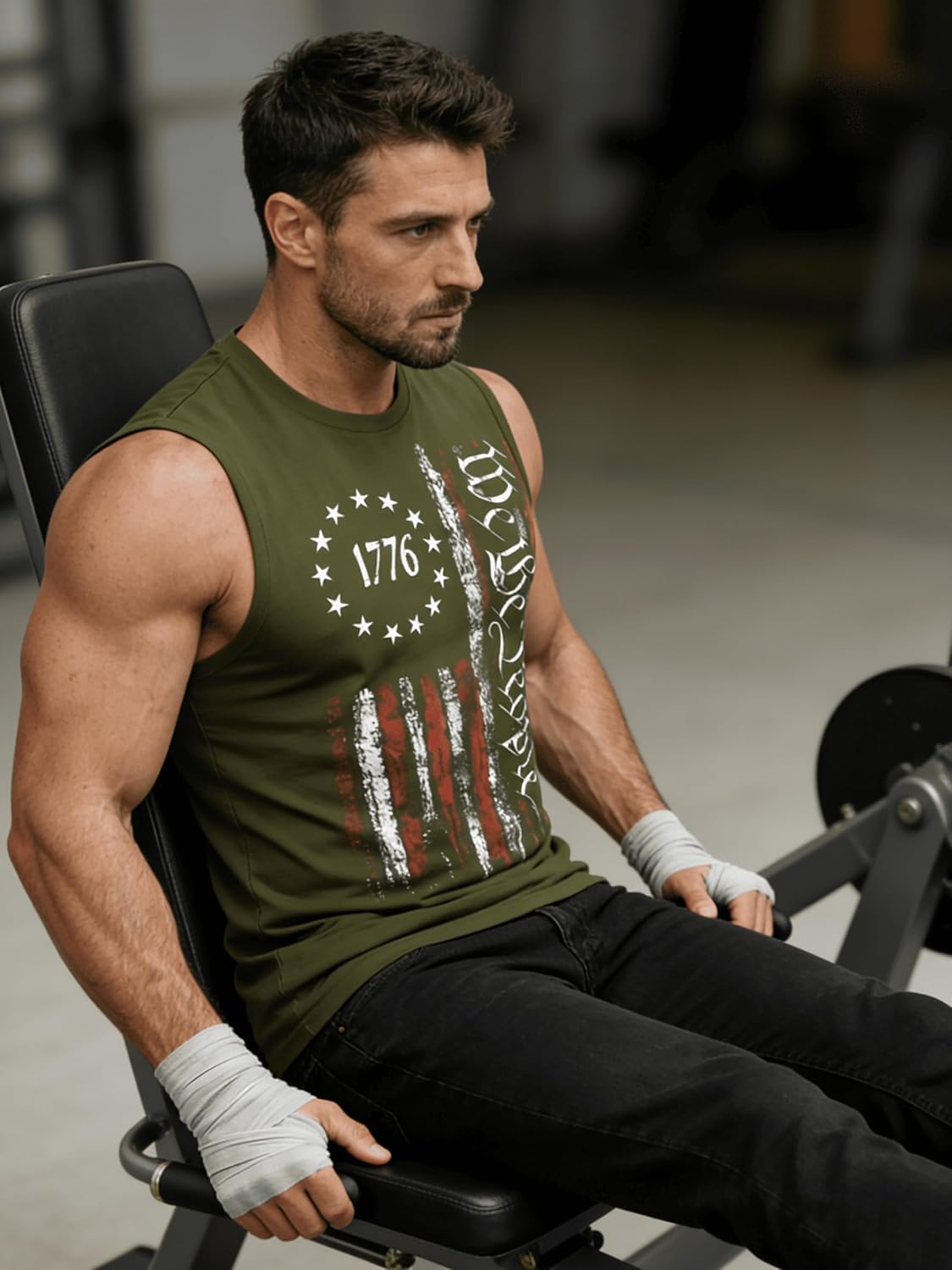 4th of July Shirts Mens Muscle Tank Top 1776 Sleeveless Graphic Gym Workout American Flag Shirt - Image 5