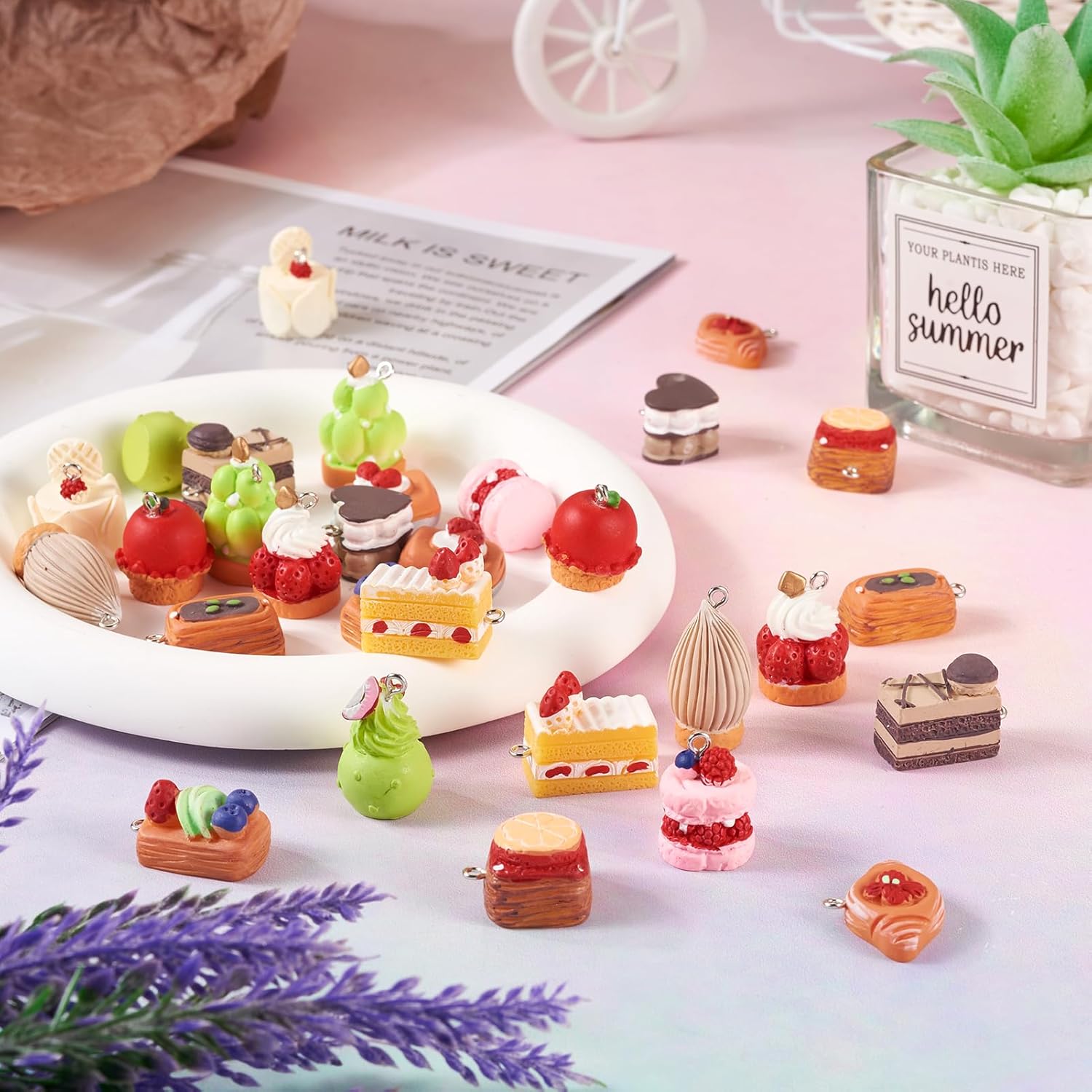 Resin Food Charms Cake Candy Sweet Dessert Fast Food Pendants Cute Imitation Food Charms for DIY Crafts Keychain Necklace Hang Ornament Jewelry Making - Image 5
