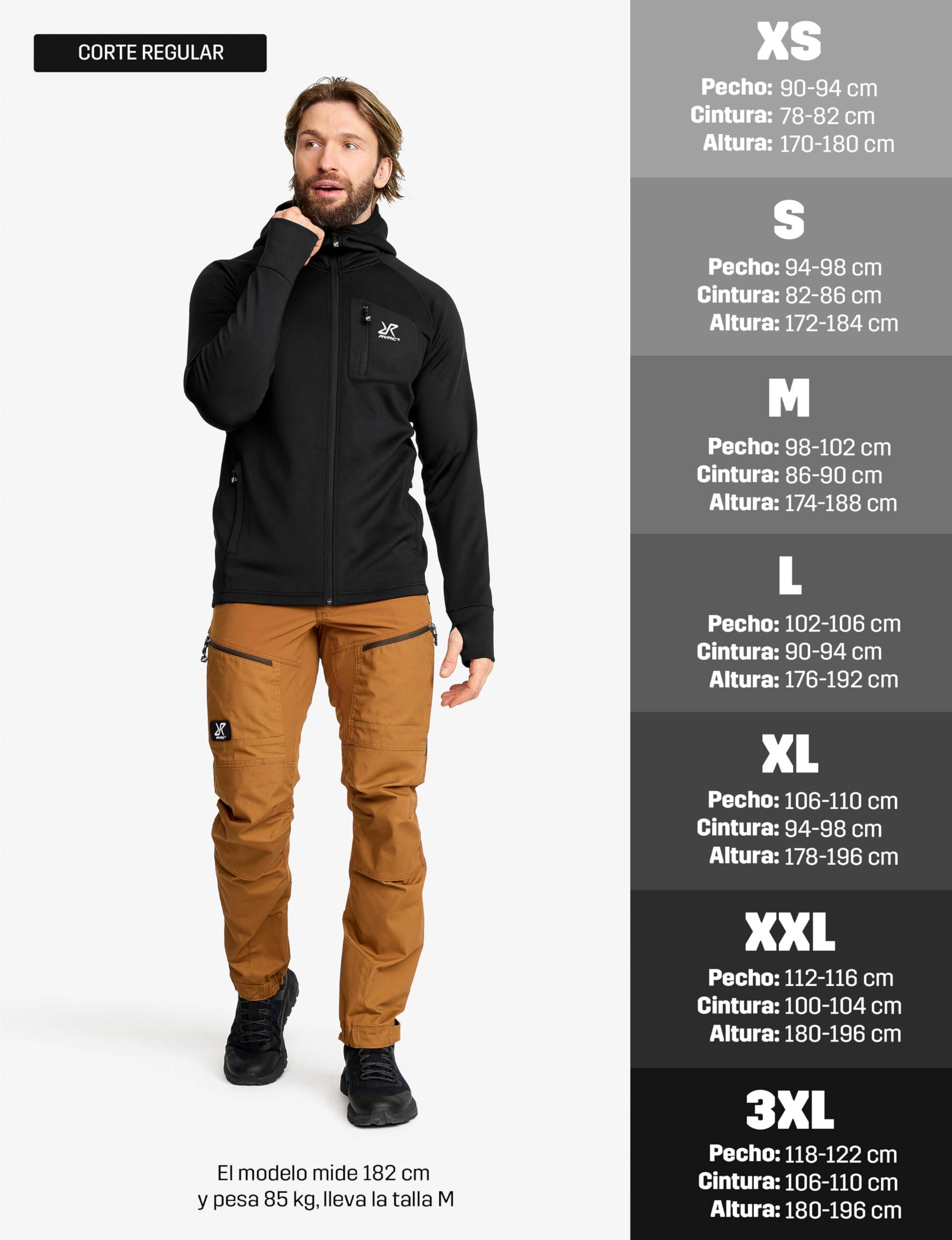RevolutionRace Evolution Stretch Fleece Hoodie para Hombre, Sudadera con Capucha y Cremallera para Senderismo y Actividades al Aire Libre