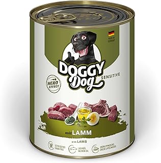 DOGGY Dog Paté Lamb Sensitive, 6 x 800 g, Wet Food for Dogs, Grain-Free Dog Food with Salmon Oil and Green-Lipped Mussel, Particularly Well Tolerated Complete Food, Made in Germany product image