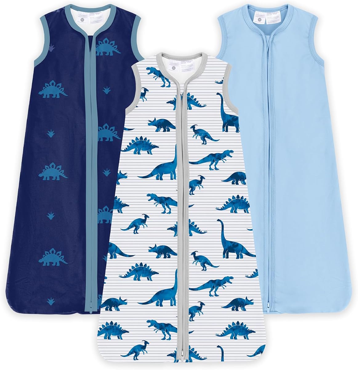 Saco de dormir 0,5 TOG, manta suave para bebé, ligero con cremallera de 2 vías, paquete de 3 para recién nacidos y niños pequeños
