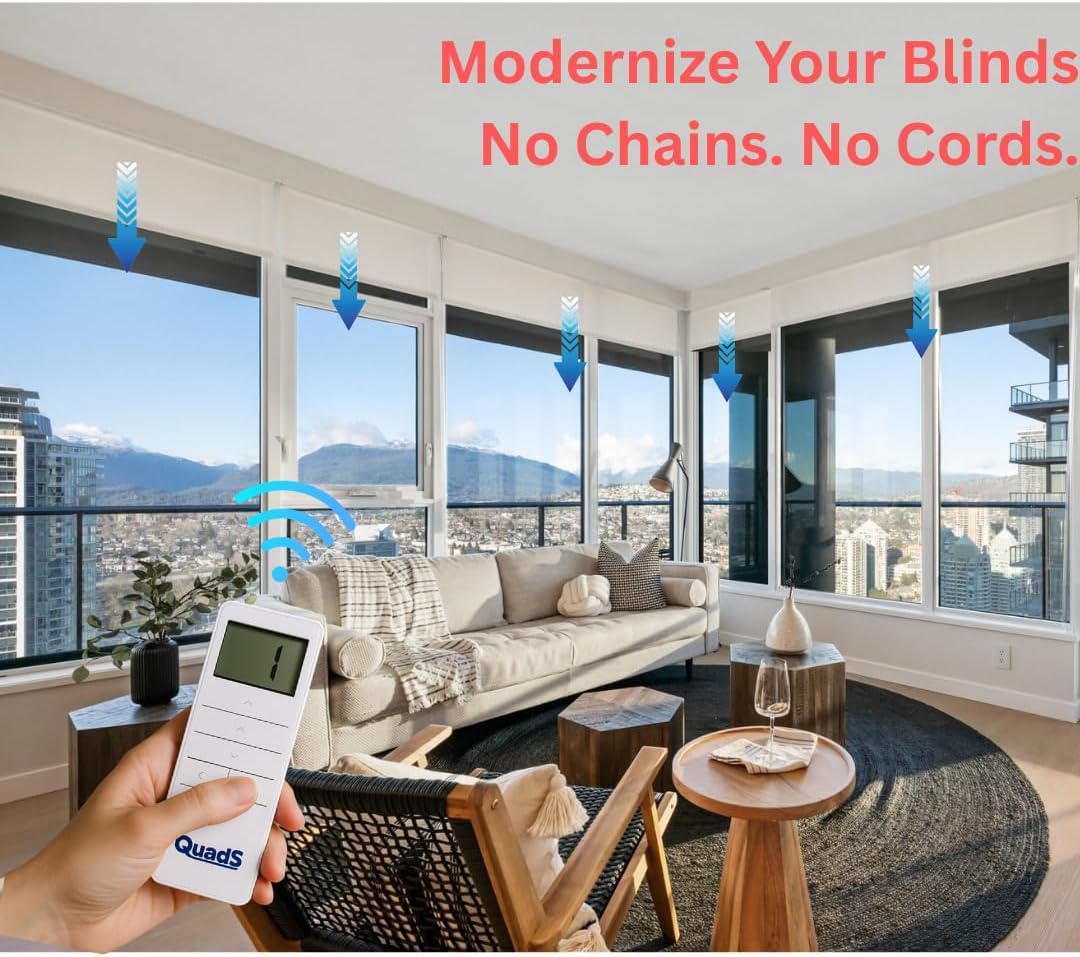 QS25LE Blind Motor with Rechargeable Battery to motorize a Roller Blind/Shade with 1.5" (38mm) Tube - Requires QSC2-15C Remote Control (Motor Only - Remote Sold Separately)