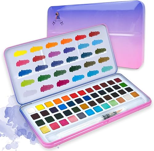 Miniatura 7 de Arrtx Bolígrafos de pintura acrílica de 30 colores para pintura de roca con juego de pintura de acuarela MeiLiang, 48 colores vivos