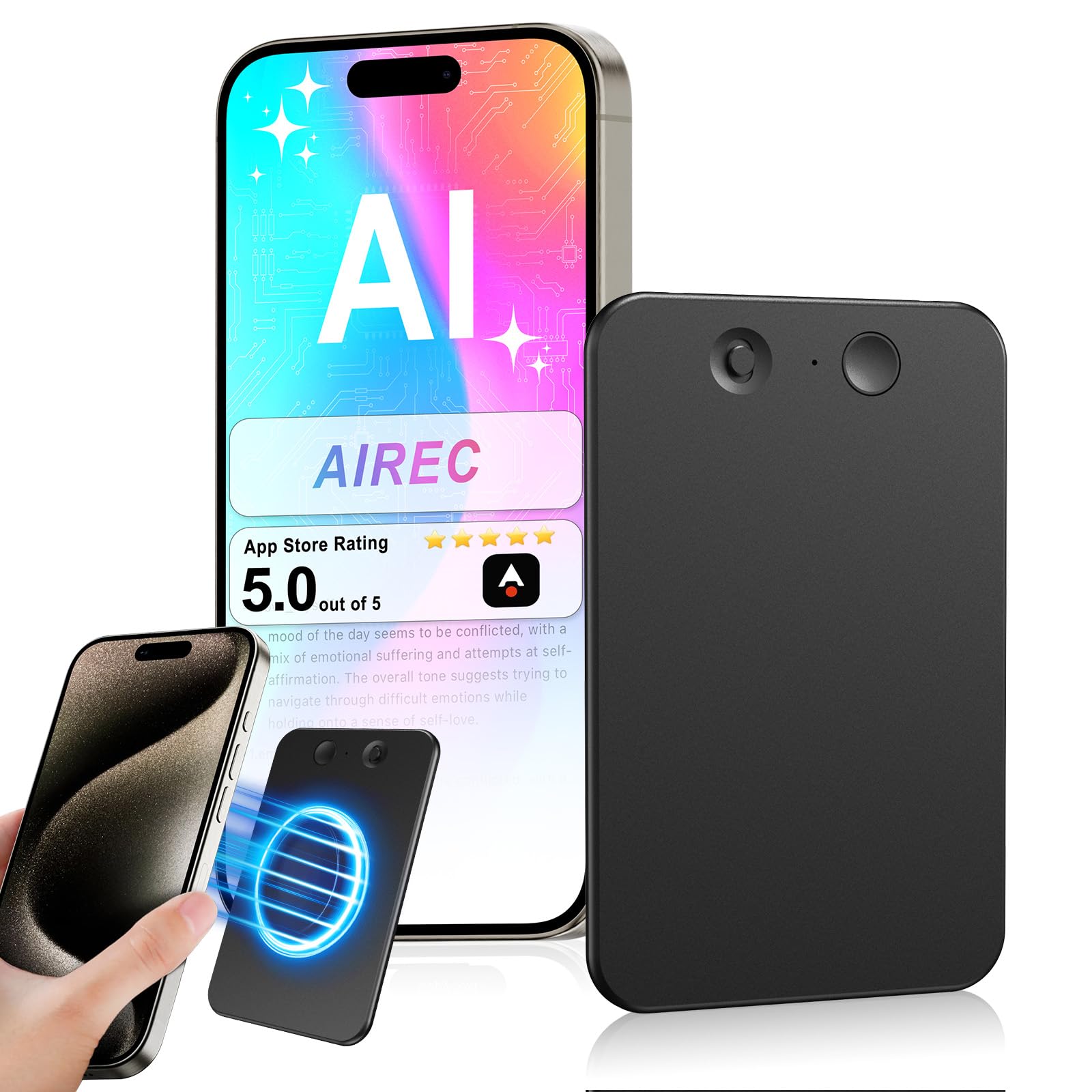 AI Voice Recorder with Transcribe,Mind Mapping &amp; AI Summary,Supports 118+ Languages,APP Control,Compatible with GPT-5 Compatible,64GB Audio Recorder for Lectures,Phone Calls, Meetings,Interviews