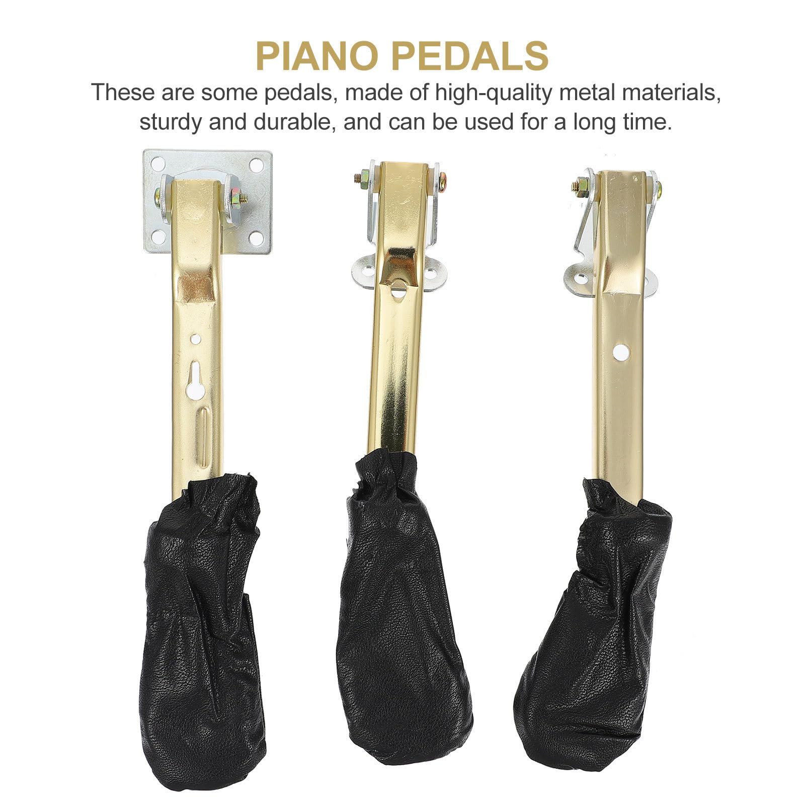 FOMIYES Suministros para Piano 3 Pedales Metálicos Dorados para Piano Vertical Accesorios para Músicos Profesionales