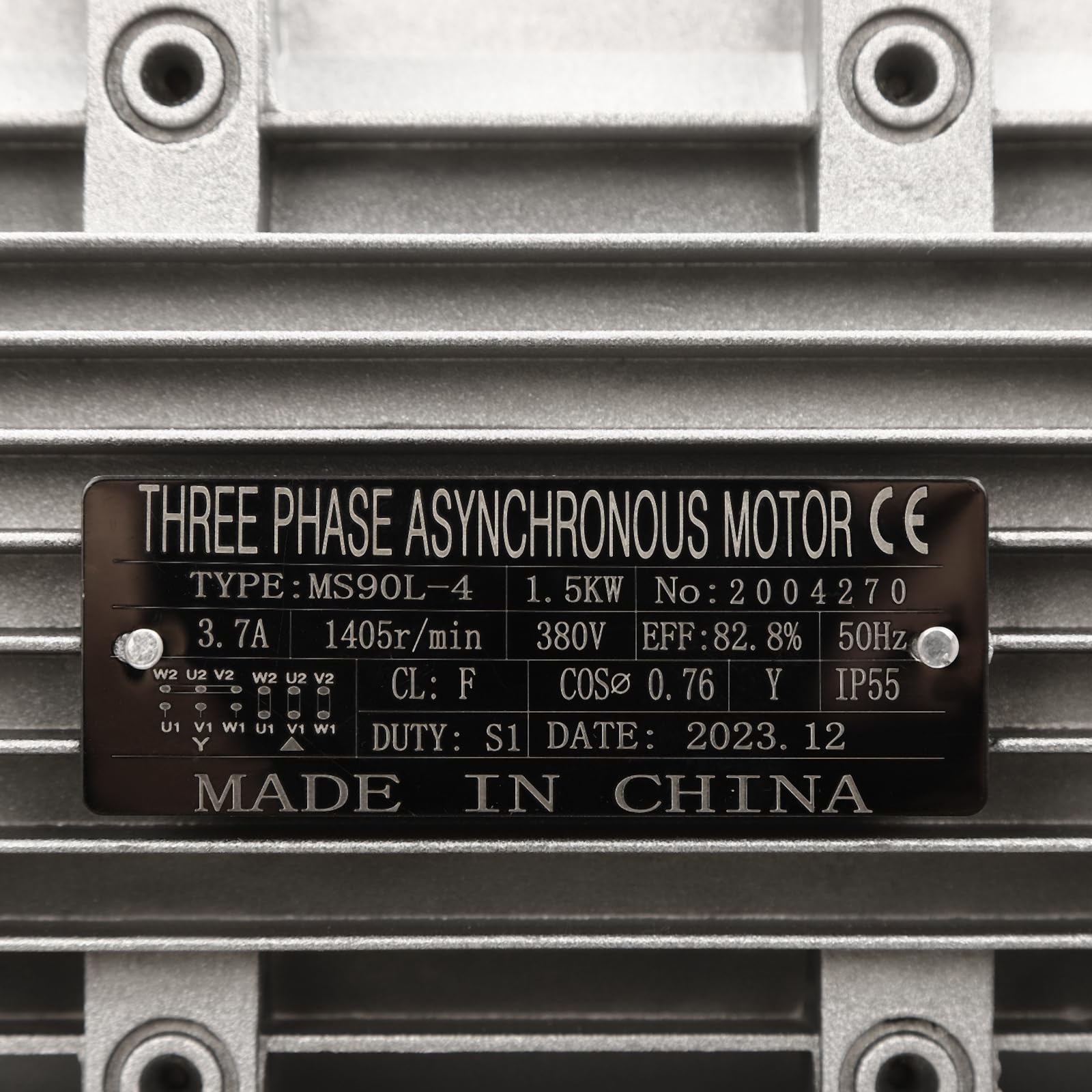Elektromotor 380V 3-phasig Kupfer-Motor 1,5 kW mit 19mm Achse 1405 U/min