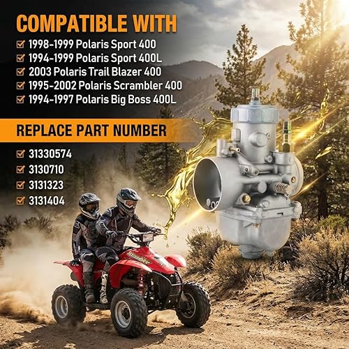 Miniatura 3 de Carburador compatible con Polaris Scrambler 400 Sport 400 400L Sportsman 400 Trail Blazer 400 Xplorer 400 400L Xpress 400, 2 tiempos, reemplazo