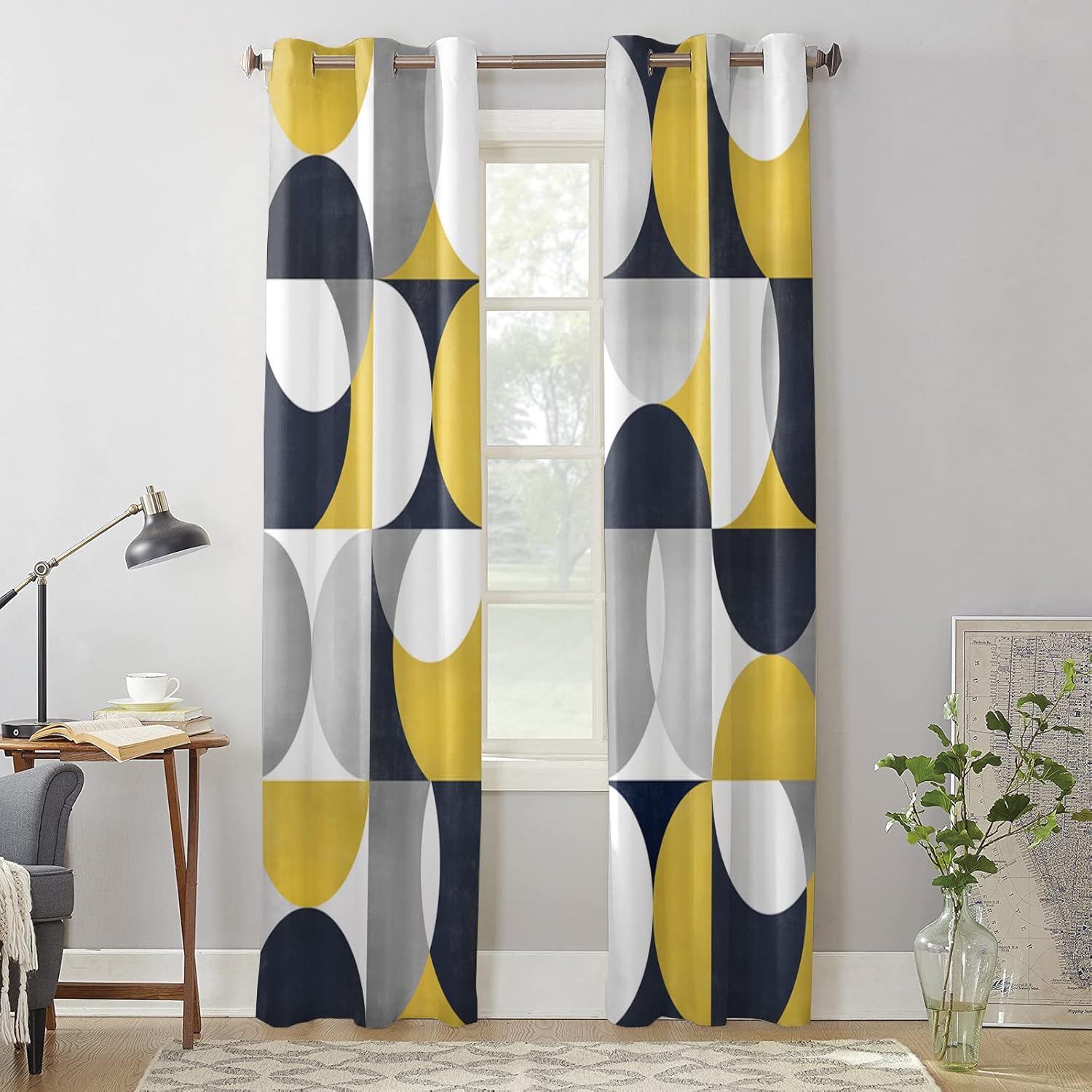 Sabolny Modern Yellow Window Curtains 84 Inch Length