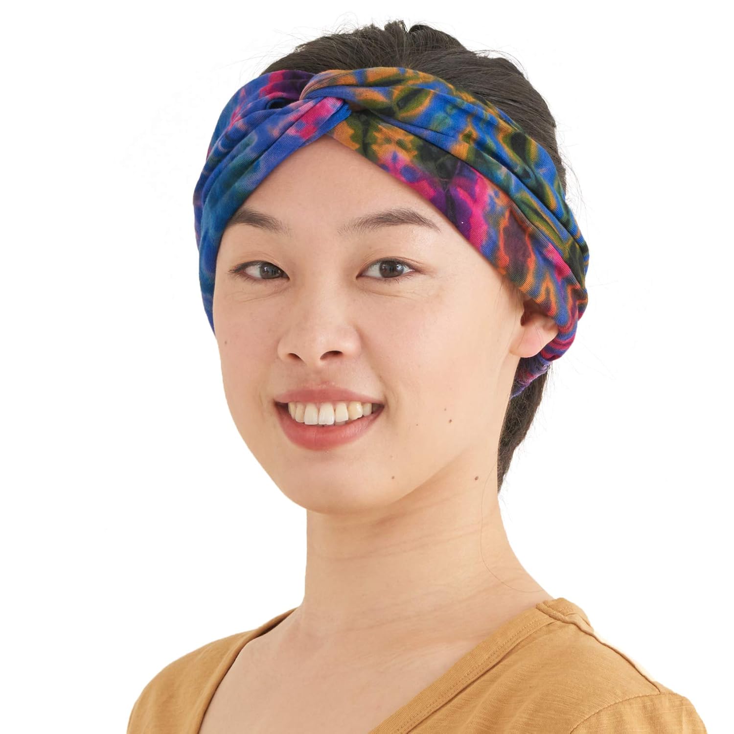 CHARM Womens Boho Tie Dye Headband - Fashion Turban Headwrap Hippy Yoga Hairband Twist Knot Festival Hair Band C