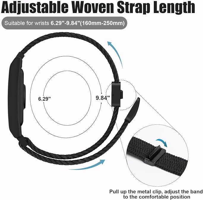 Braided Band Compatible with Amazfit Helio Strap | 22mm Nylon Wristband with Frame for Zepp Amazfit Helio Accessories Replacement Bands for Men Women