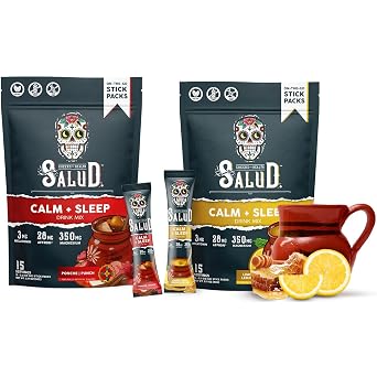 Salud 2-Pack | 2-in-1 Calm + Sleep Punch & Calm + Sleep Lemon Honey 15 Servings Each, Drink Mix, Dairy & Soy Free, Non-GMO, Gluten Free, Vegan, Low Calorie, 1g of Sugar