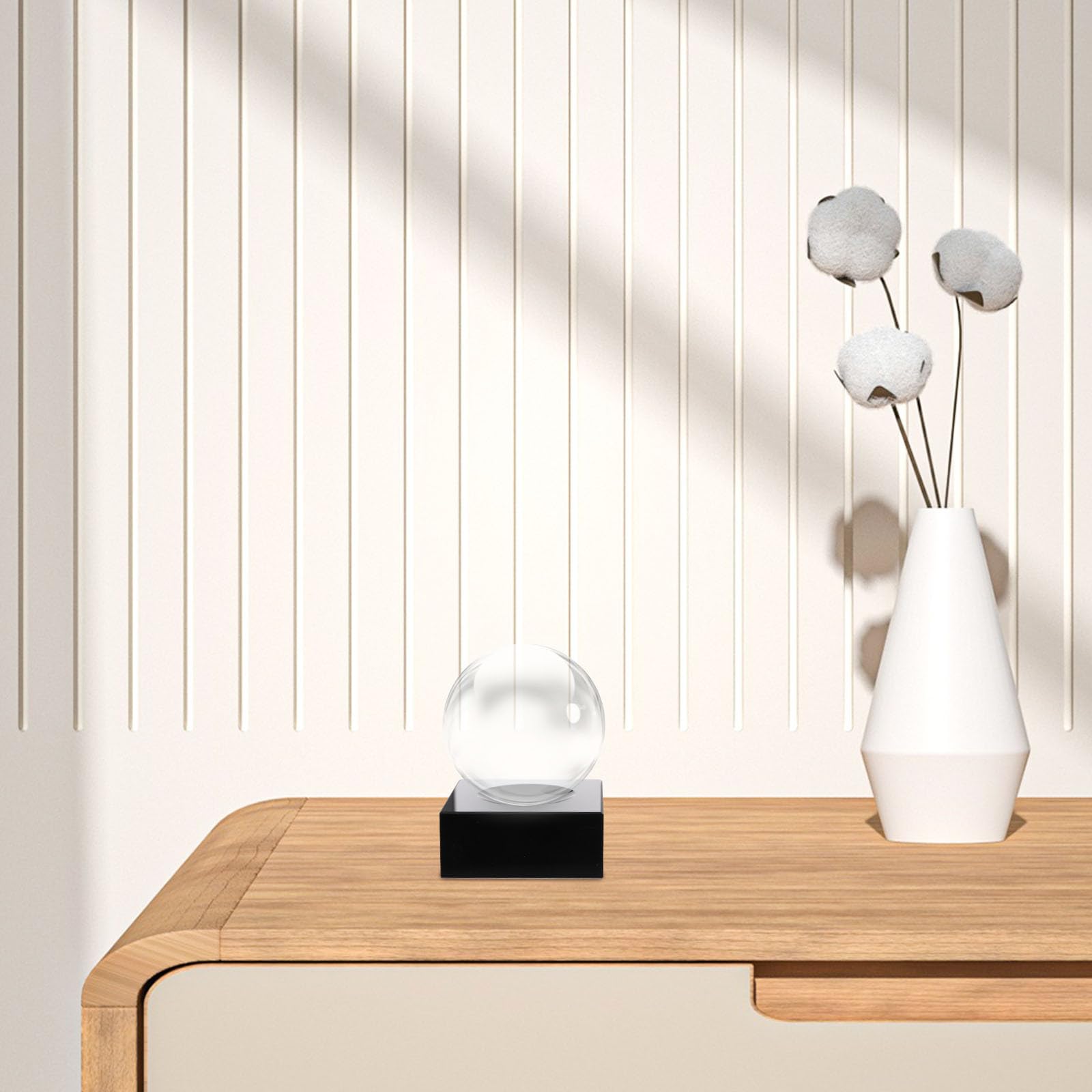 Soporte de Exhibición para Bola de Cristal Base Cóncava de Madera, Adecuado para Decoración en Salón, Dormitorio y Estudio, Uso como Accesorio de Fotografía y Obsequio