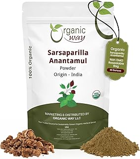 Organic Way Sarsaparilla/Anantamul Root (Hemidesmus indicus) Powder - Herbal Tea | USDA & Kosher Certified | Vegan, Non GMO & Gluten Free | Resealable Bag | 100% Raw from India (1lbs / 16oz.)