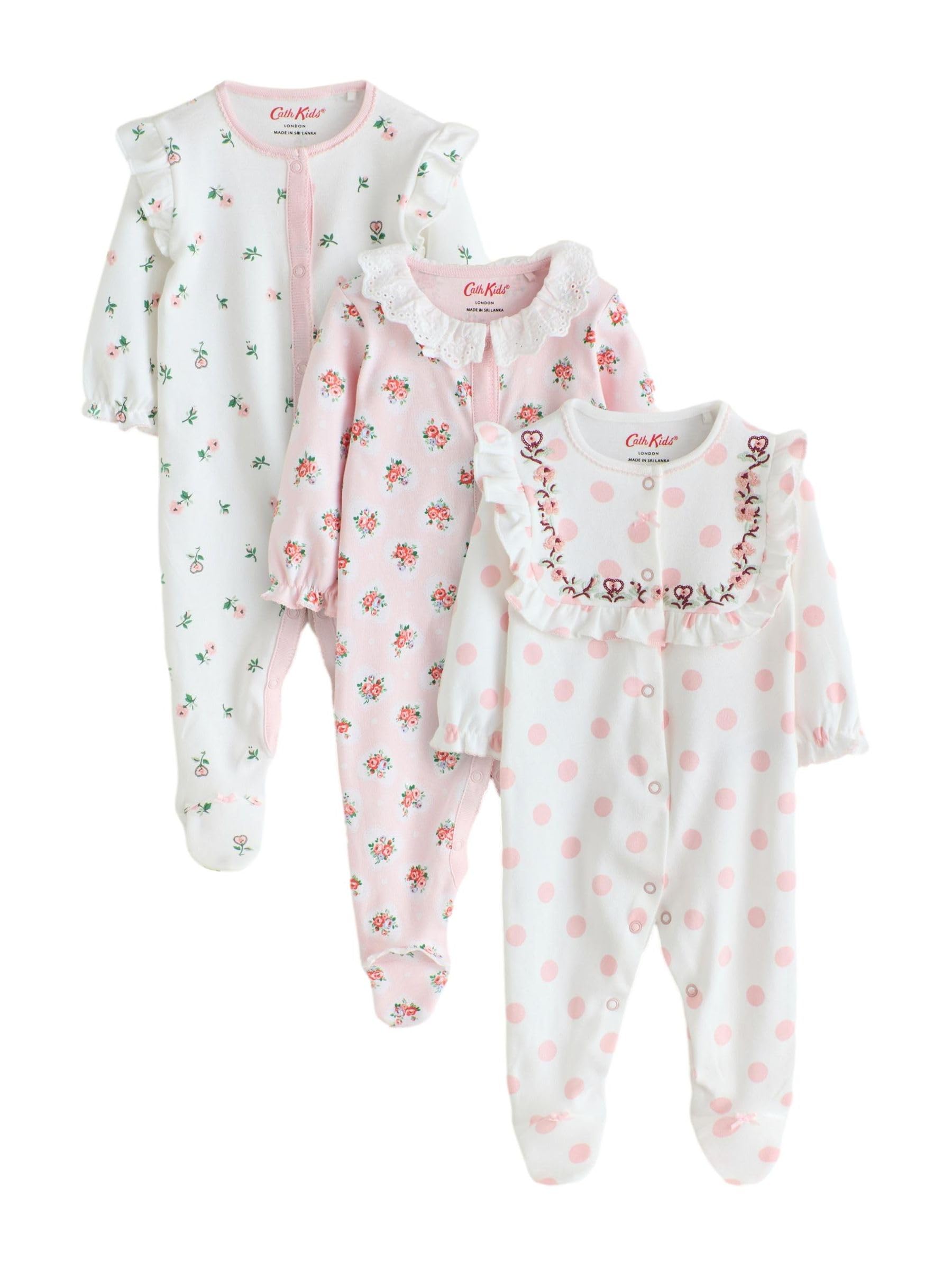 NEXT Bebés niña Pack de 3 Pijamas Tipo Pelele de bebé de Cath Kidston