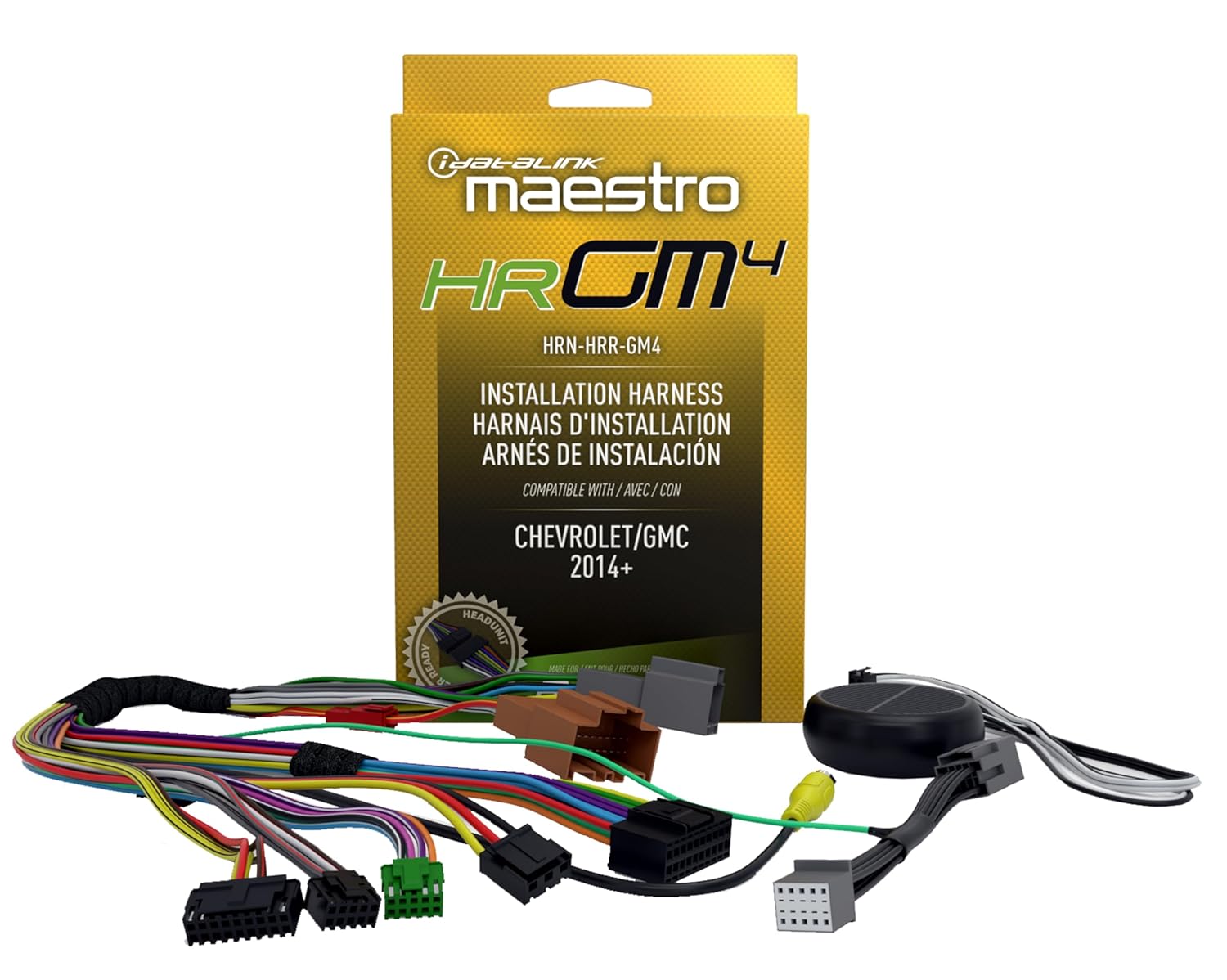 Idatalink Maestro HRN-HRR-GM4 Compatible w/GM Trucks (2016-19) Radio Replacement T-Harness - Headunit Adapter Ready Retain Steering Wheel Controls & More (ADS-MRR or ADS-MRR2 Module Required)