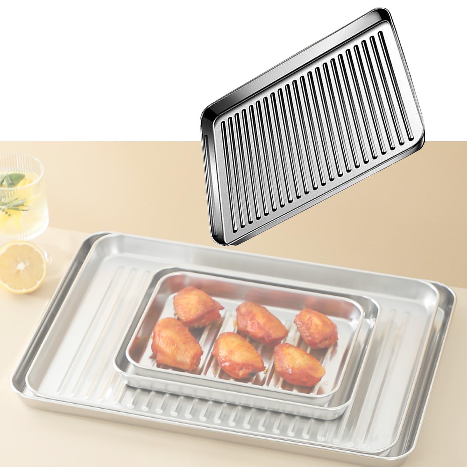 Amazon｜ステンレス グリルプレート ステンレス グリルトレー 魚焼き