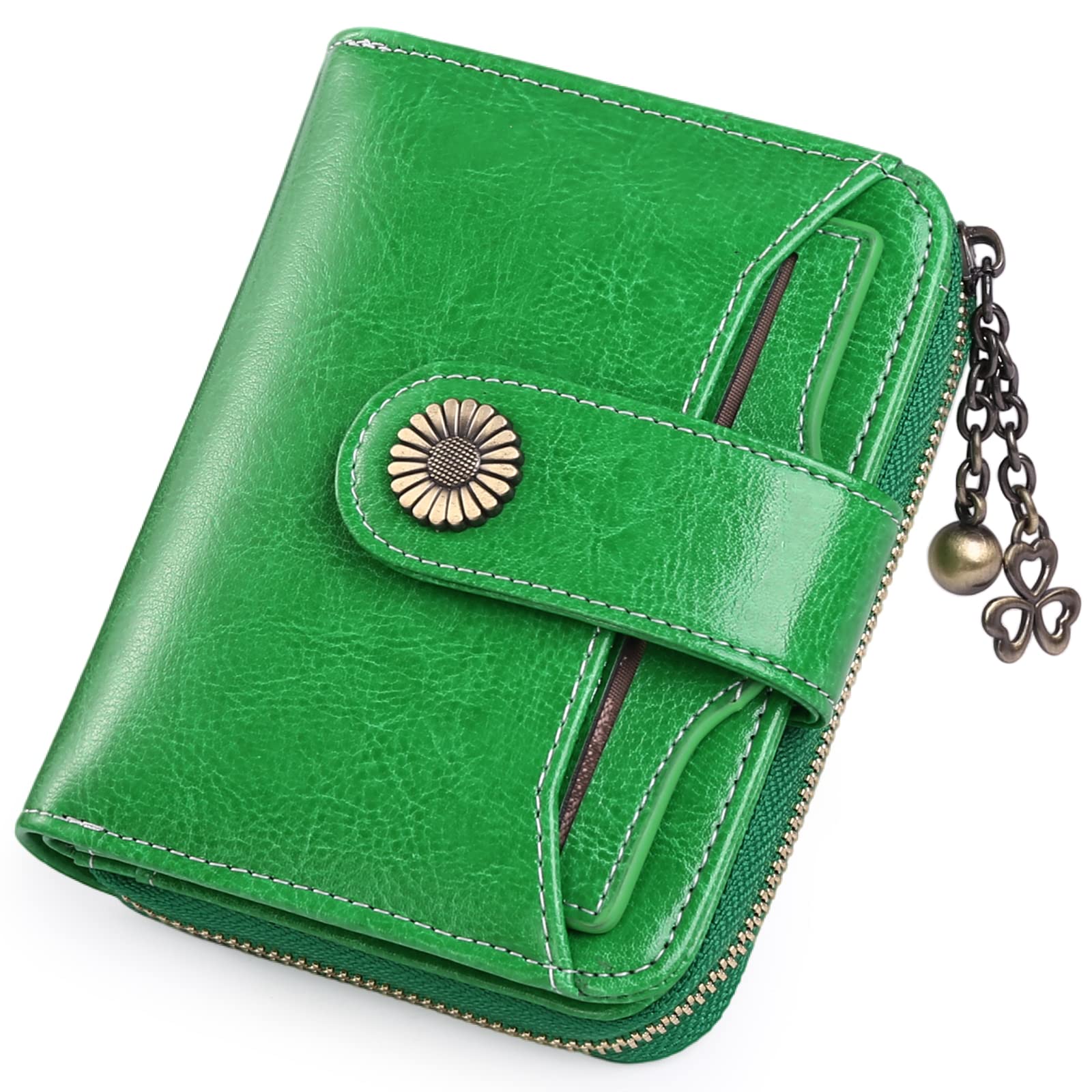 SENDEFNPurses for Women Genuine Leather Small Bifold Compact Womens Wallet with RFID Protection