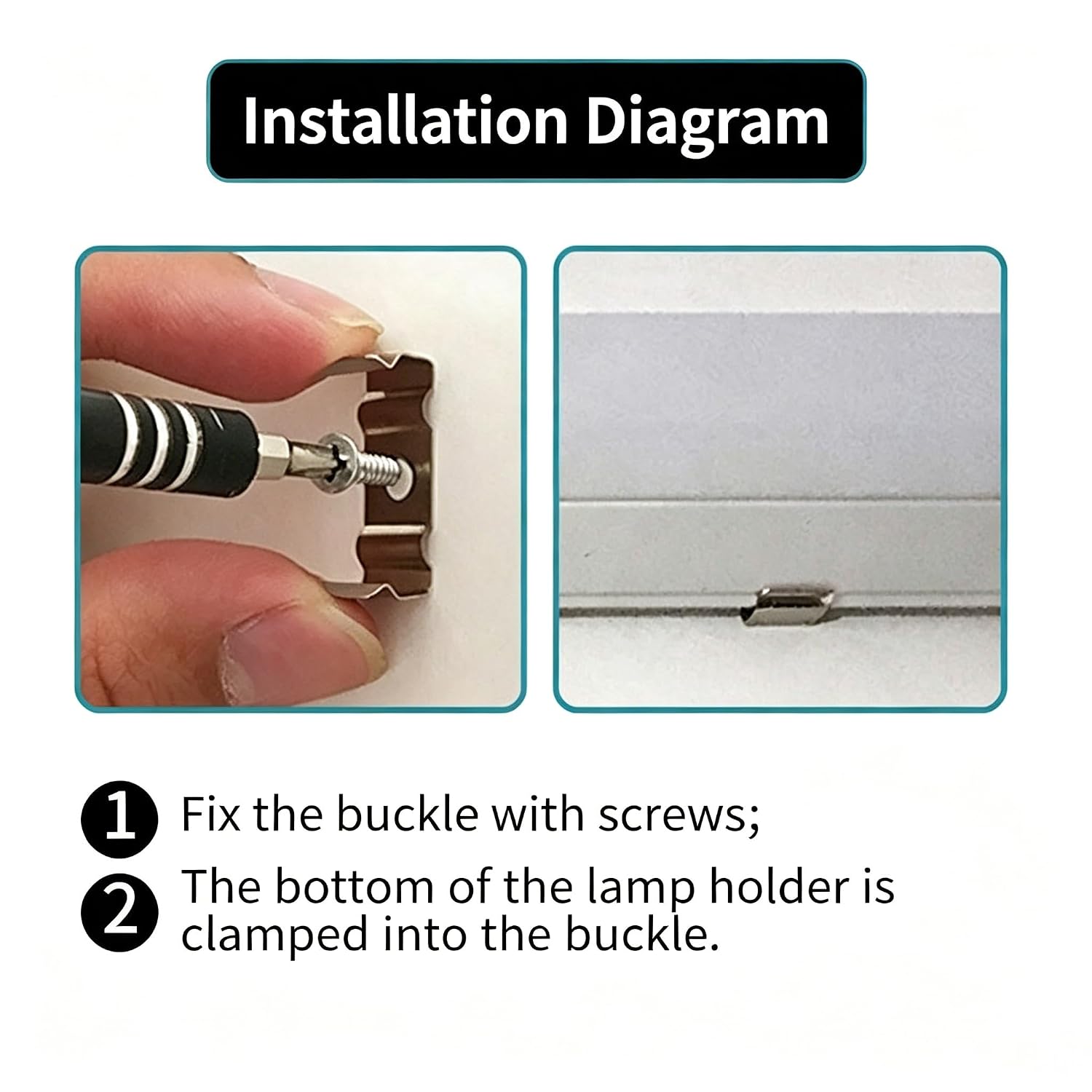 30PCS T5 Clips Bracket Hanger for Integrated Tube Light Fixture, Lamp Clip LED Light Strip Mounting Clips Holder Bracket for LED Bulbs Ceiling Lamp Fluorescent Tube Replacement Kit(Screws Included)