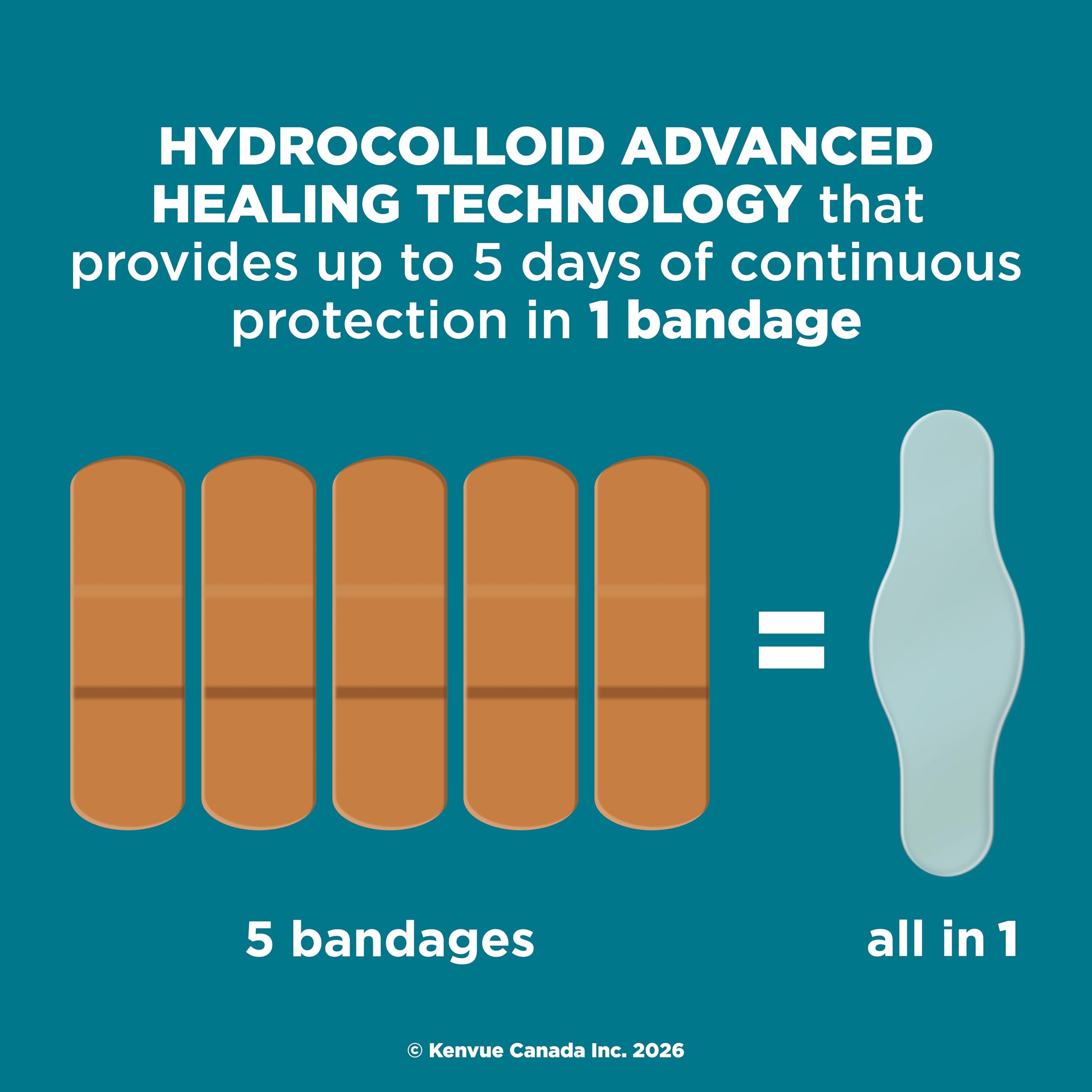 BAND-AID Brand Hydro Seal Ultra-Thin Hydrocolloid Bandages for Advanced Healing, 100% Waterproof Adhesive Bandages for Wound Protection, Extra Large, 3 ct - 4