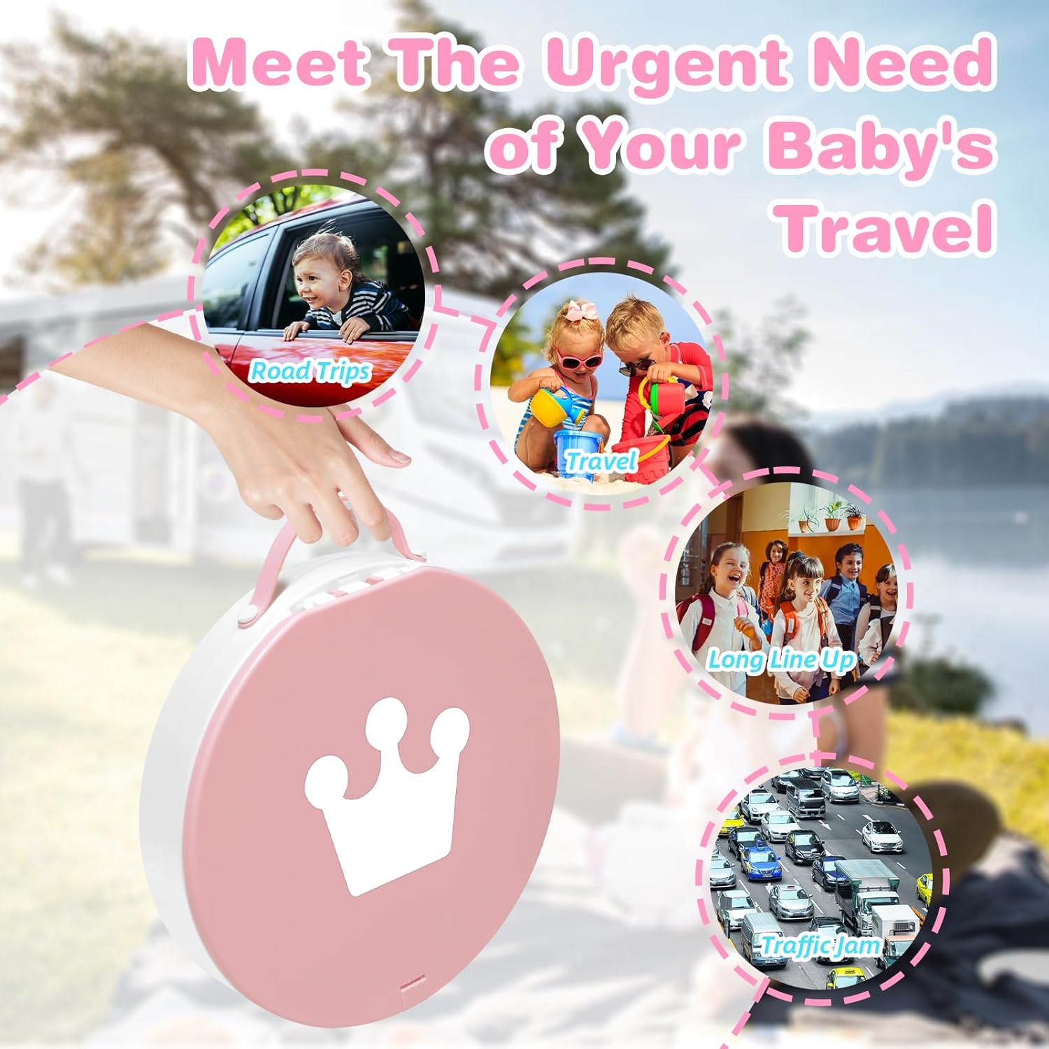 2026 Upgraded Portable Potty Chair for Toddlers with Splash-Proof Design, Foldable Travel Potty with Bag & 30 Refills - Kids Toilet for Car, Camping, Indoor - Easy Clean Baby Potty Training Seat(Pink)