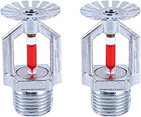 ACYOGIE 2-Pack Copper Chrome Fire Sprinkler Heads, 1/2" NPT 155°F Pendent K80 Fast Response for Homes, Factories, Malls