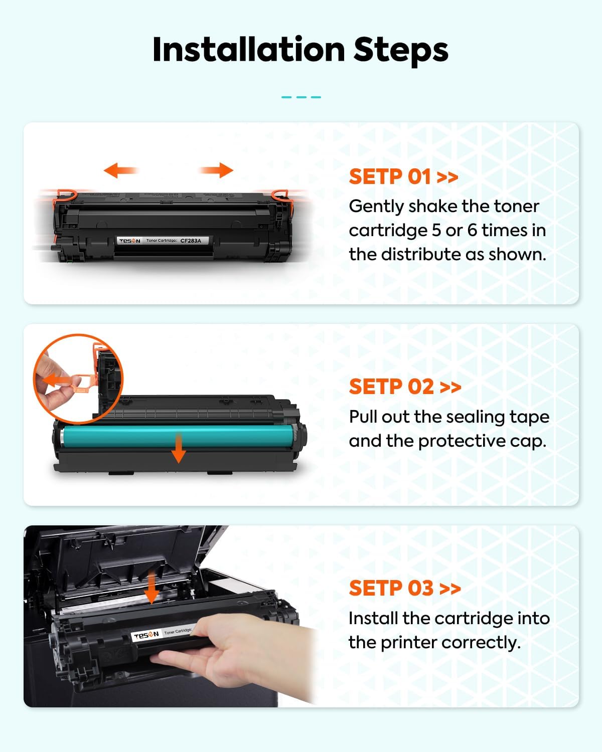 TESEN 83A CF283A Compatible Toner Cartridge Replacement for HP 83A CF283A LaserJet Toner for use with HP Pro MFP M127fw M127fn M125a M125nw M201n M201dw M225dn M225dw Printer Ink 4-Pack