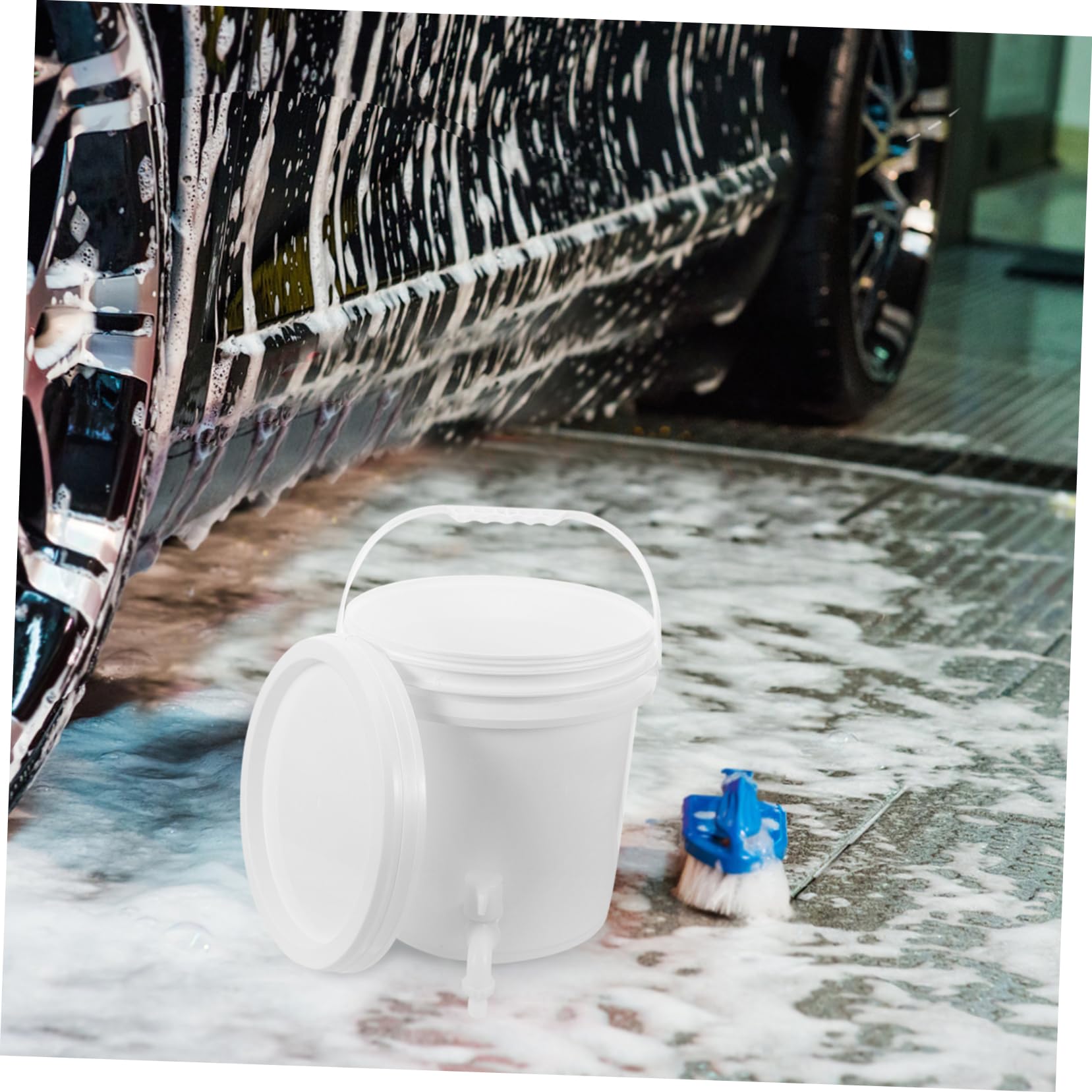 Alipis Secchio con Rubinetto da 10l in Plastica Bianco per Campeggio | Nastro Sigillante, Sostituzione Semplice, Design Sobrio, Finitura Raffinata Stile Casuale