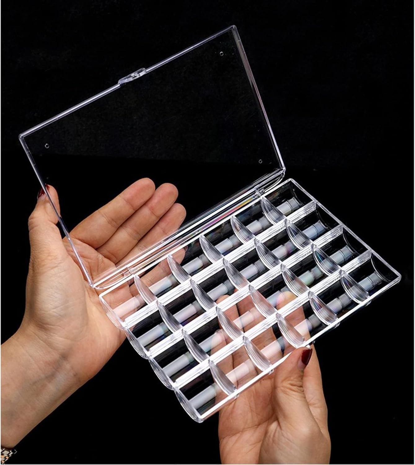 24 Slots Rhinestone Box Storage Containers Empty Clear Color image 3