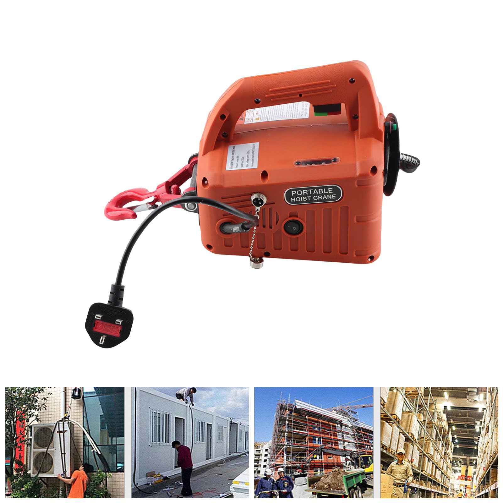 Elektryczna Wciągarka Linowa 1500W, Stal Ocynkowana, Wyciągarka do Ciężkich Prac, Wtyczka UE 220V