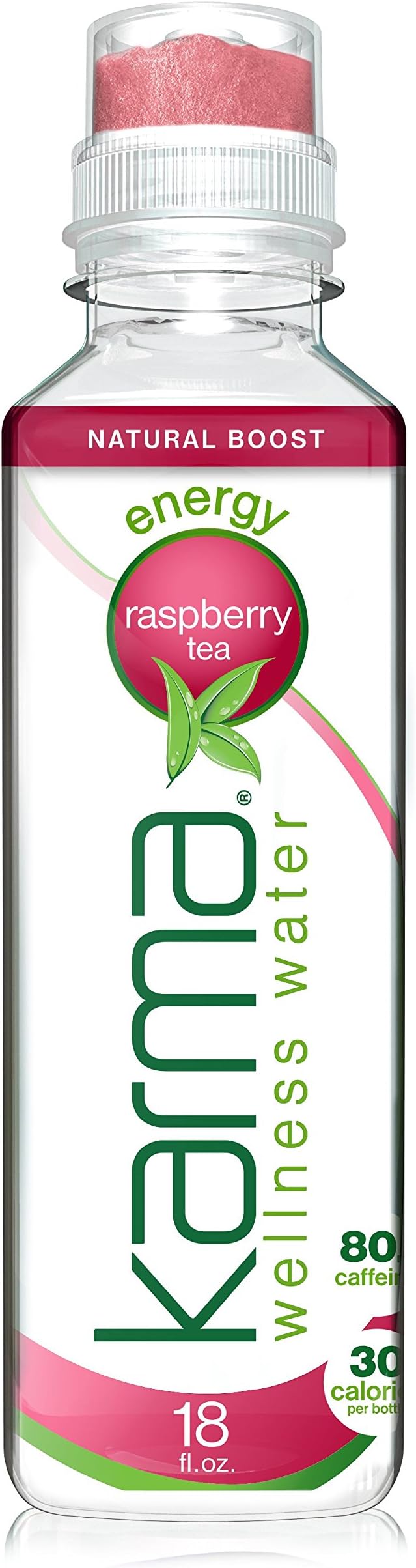 Karma Energy Tea, Raspberry, 18 Fl Oz (Pack of 12), Natural Energy Boost, Low Calorie, Refreshing Vitamin Flavored Beverage
